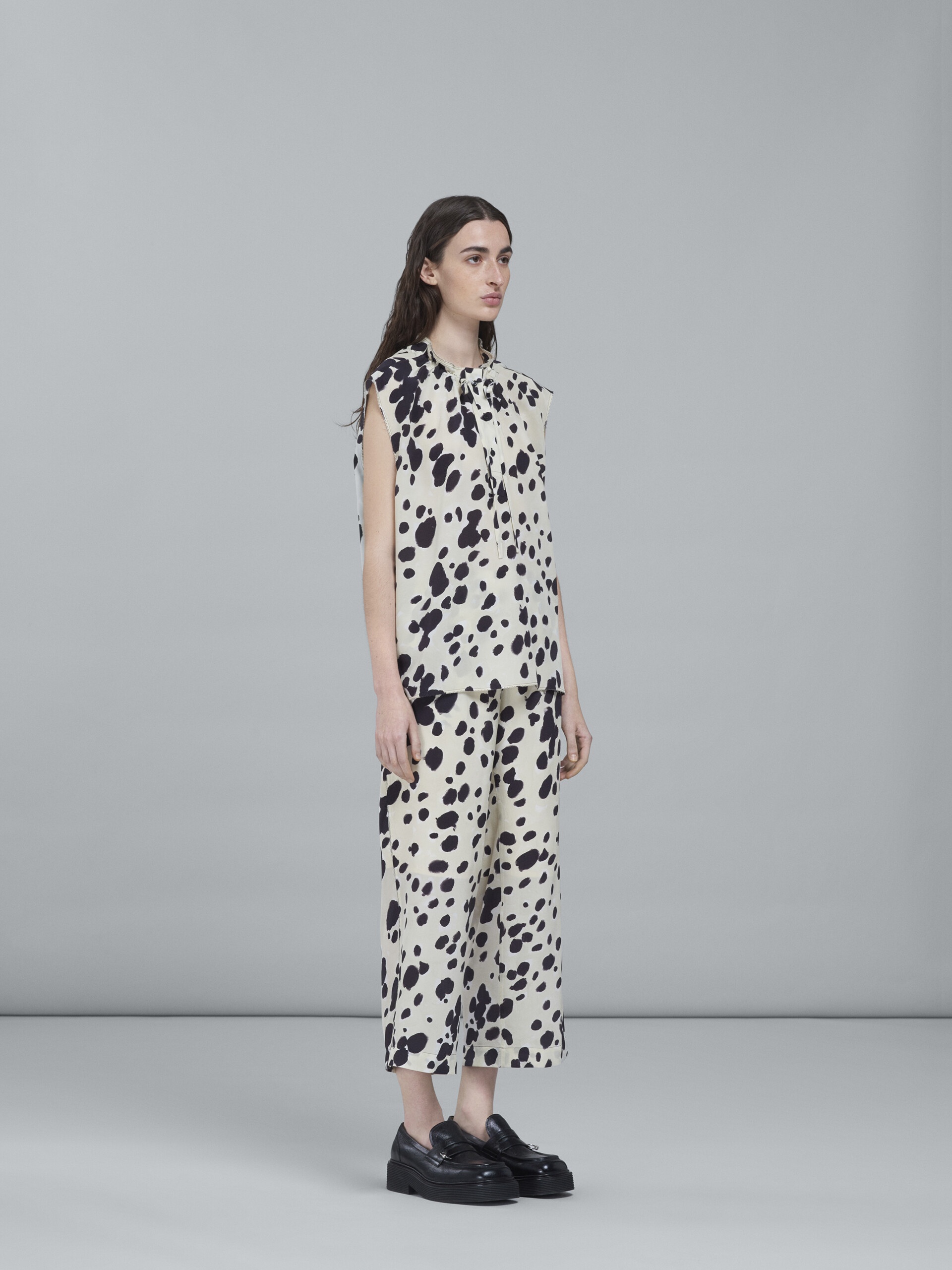 POP DOTS PRINT SILK CRÊPE PANTS - 5