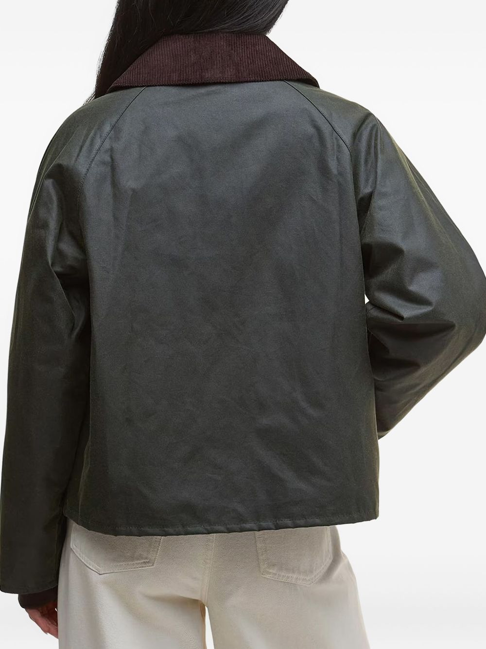 corduroy-collar zip-front jacket - 4