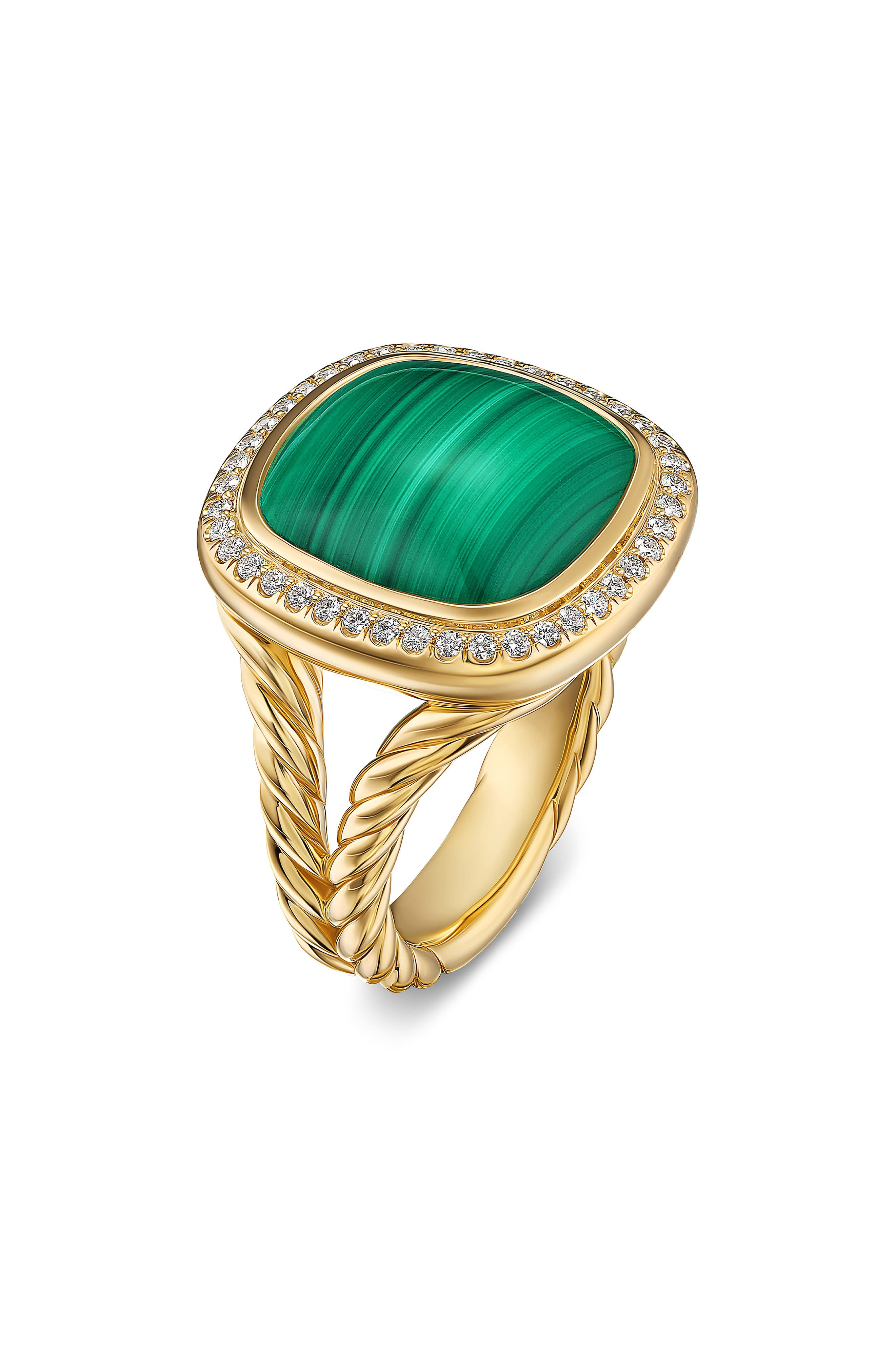 David Yurman Albion Ring in 18K Gold with Diamonds in Green/18K Gold at Nordstrom - 3