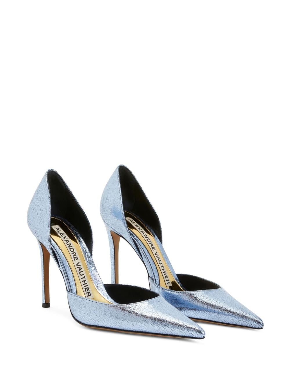 metallic-effect leather pumps - 2