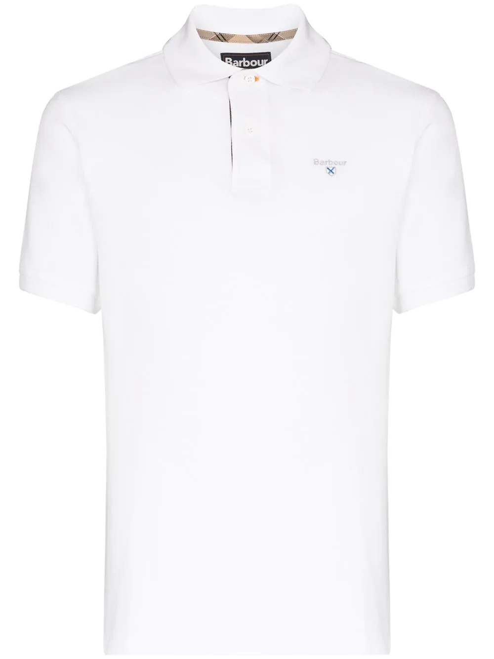 tartan trim cotton piqué polo shirt - 1