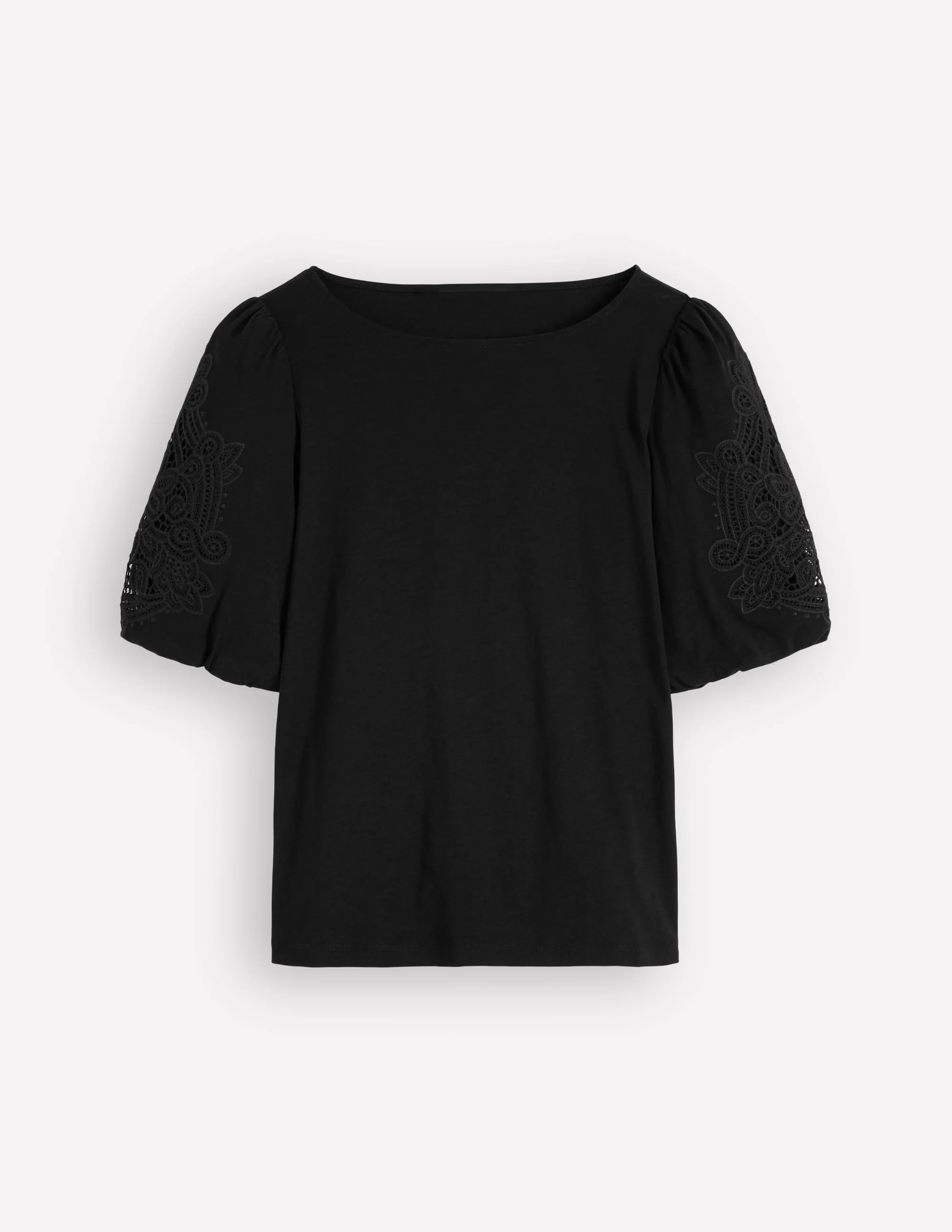 Tape Lace T-shirt-Black - 1