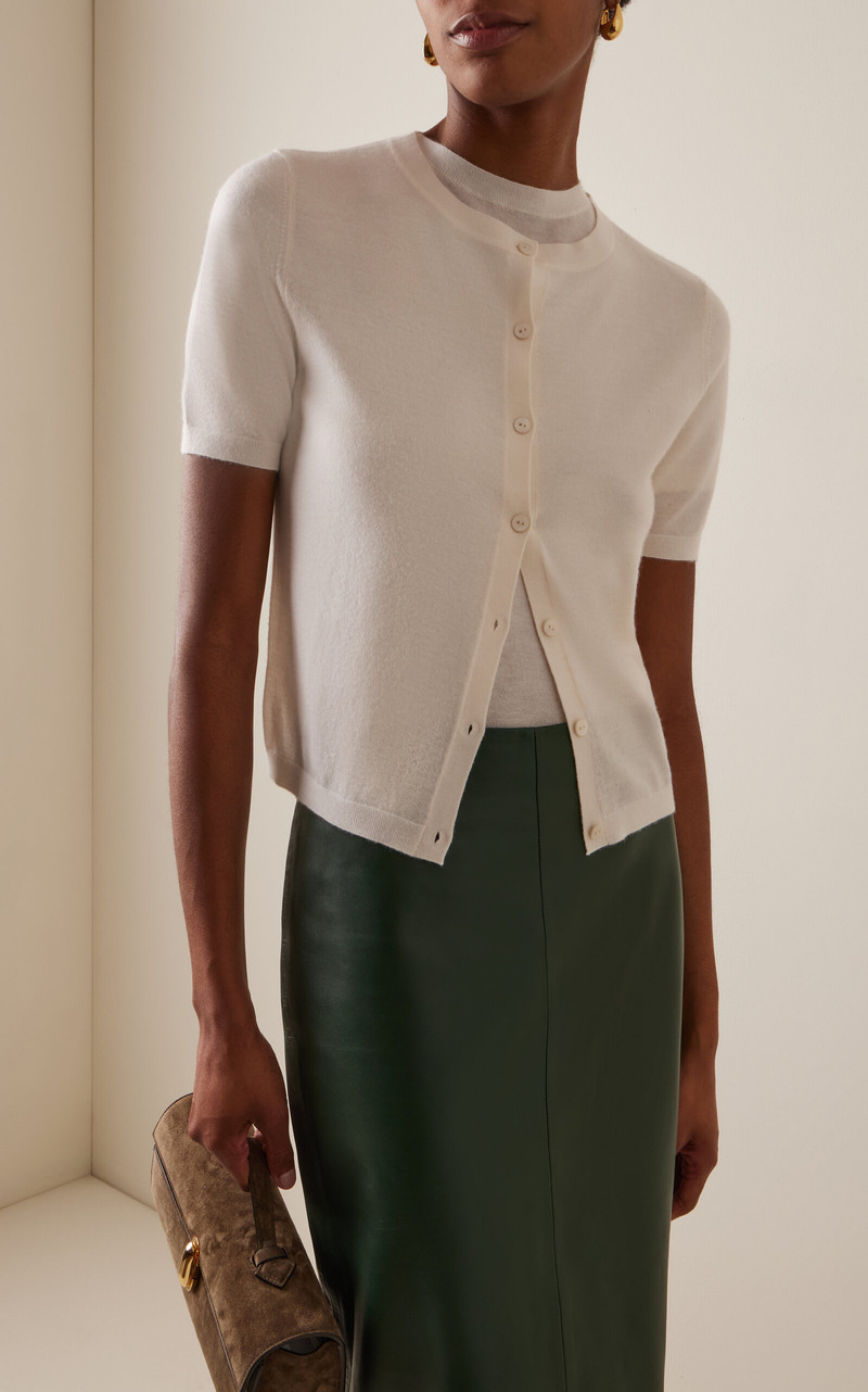 LISA YANG Charlotte Cashmere Cardigan ivory outlook
