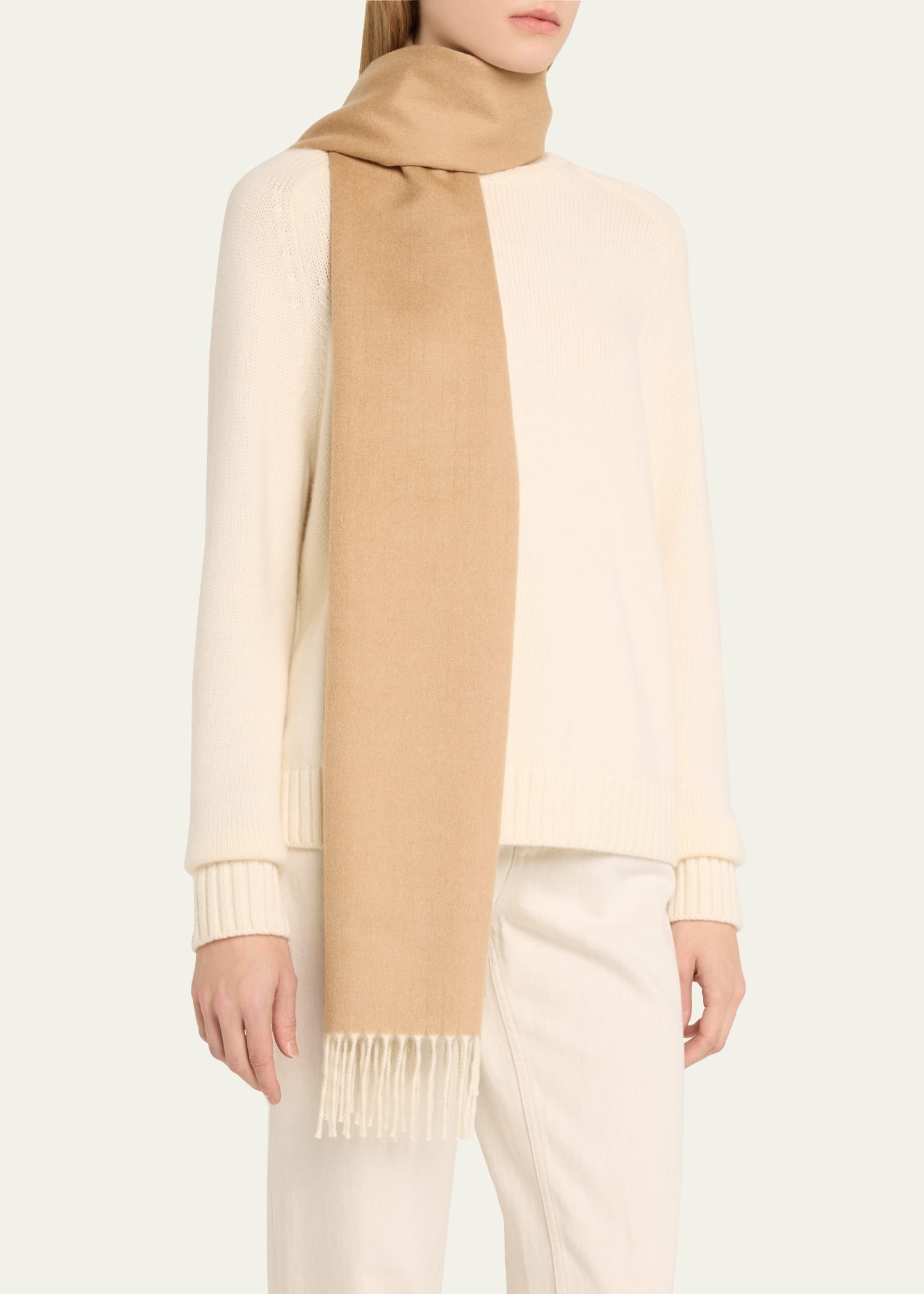 Cashmere Sciarpa Two-Tone Fringe-Trim Scarf - 2