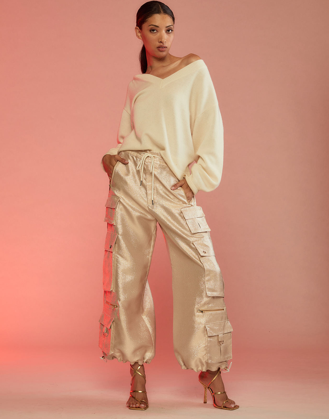 Metallic Cargo Pants - 2
