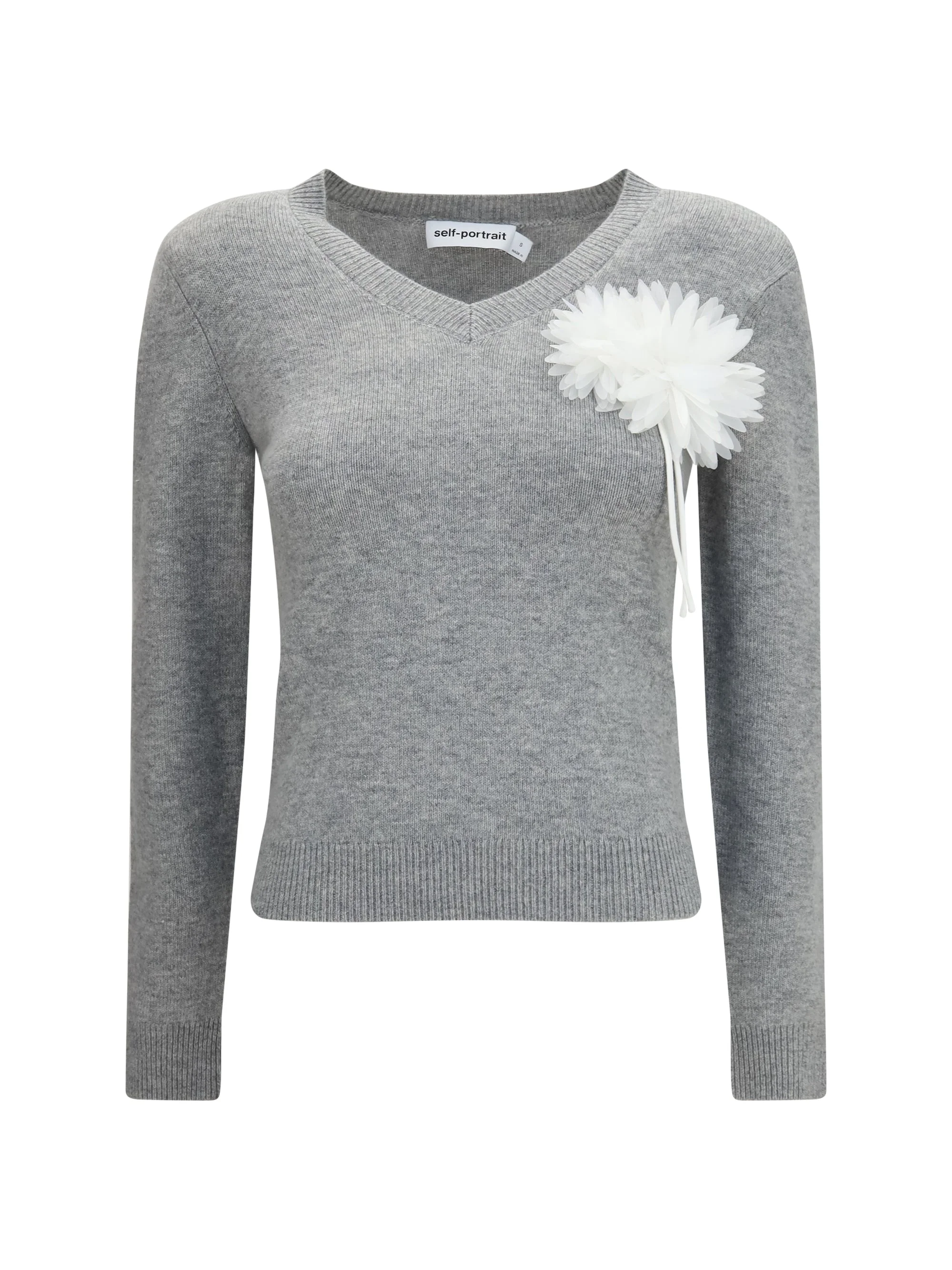Self-portrait Wool Cashmere Blend Jumper Grey - 1