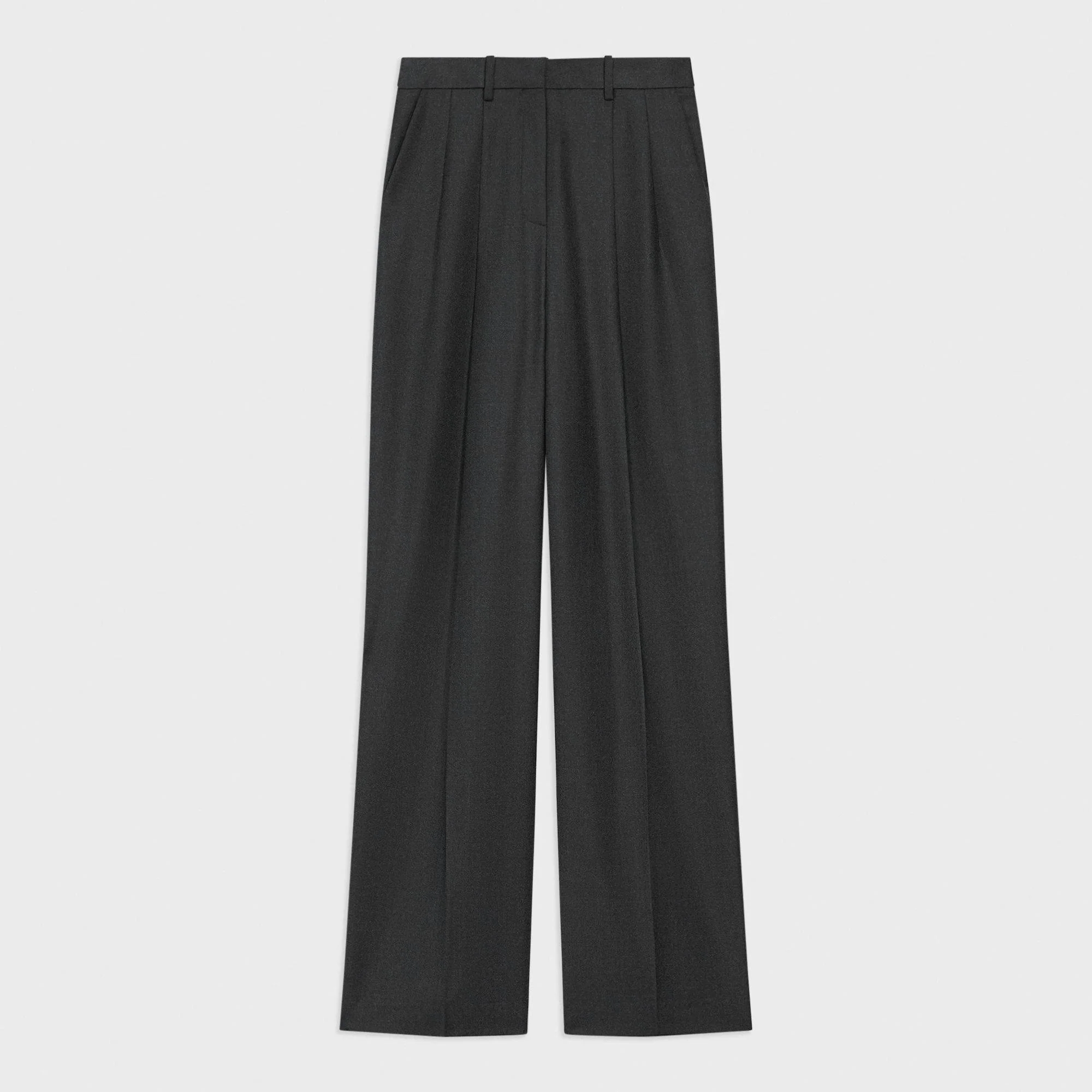 Double Pleat Pant in Sleek Flannel - 1
