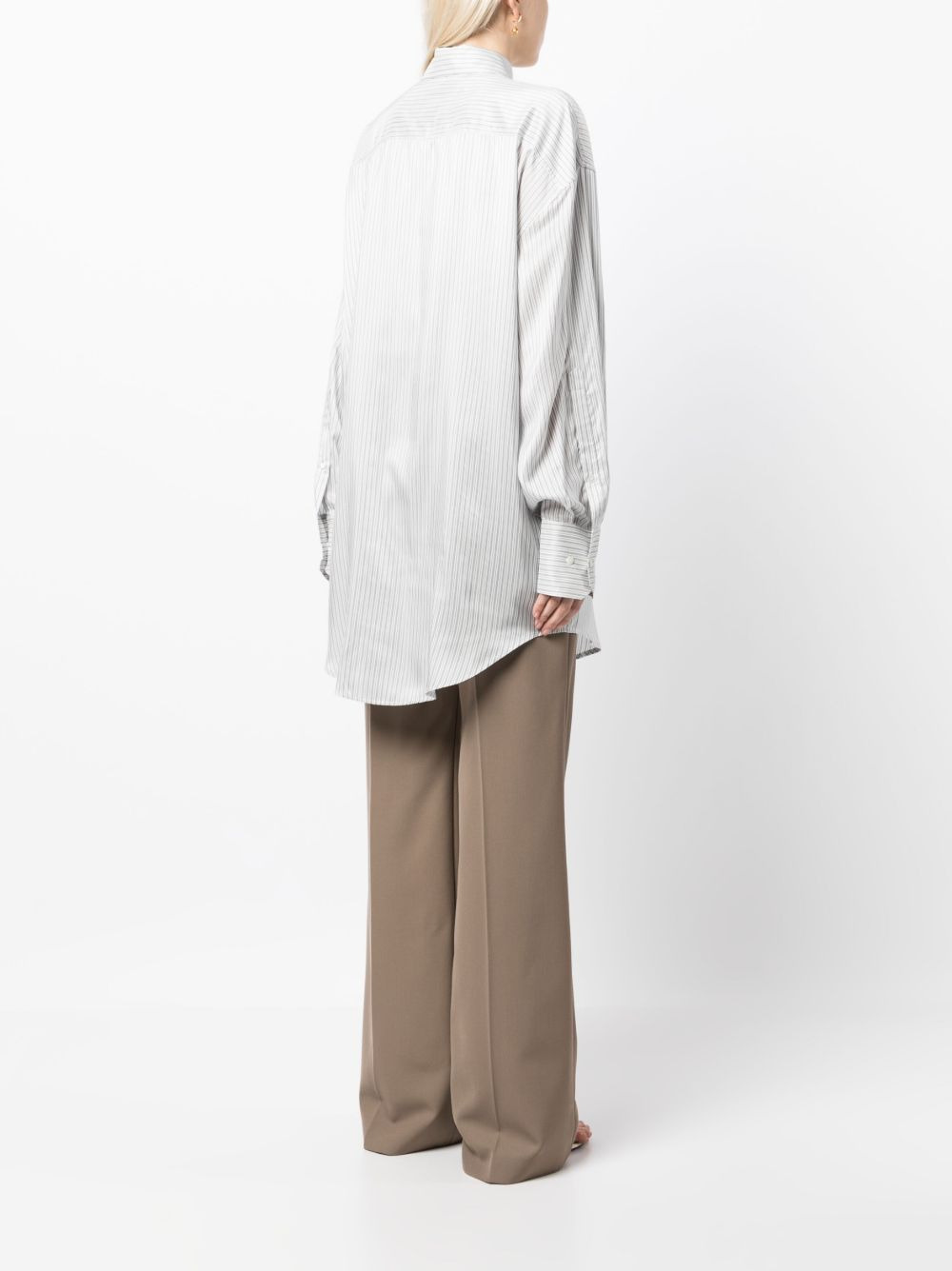 long-length striped cotton shirt - 4