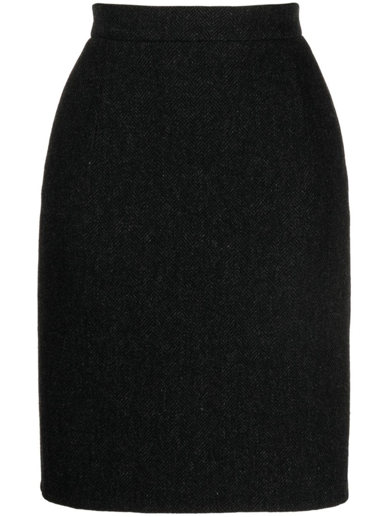 high-waist herringbone skirt 1