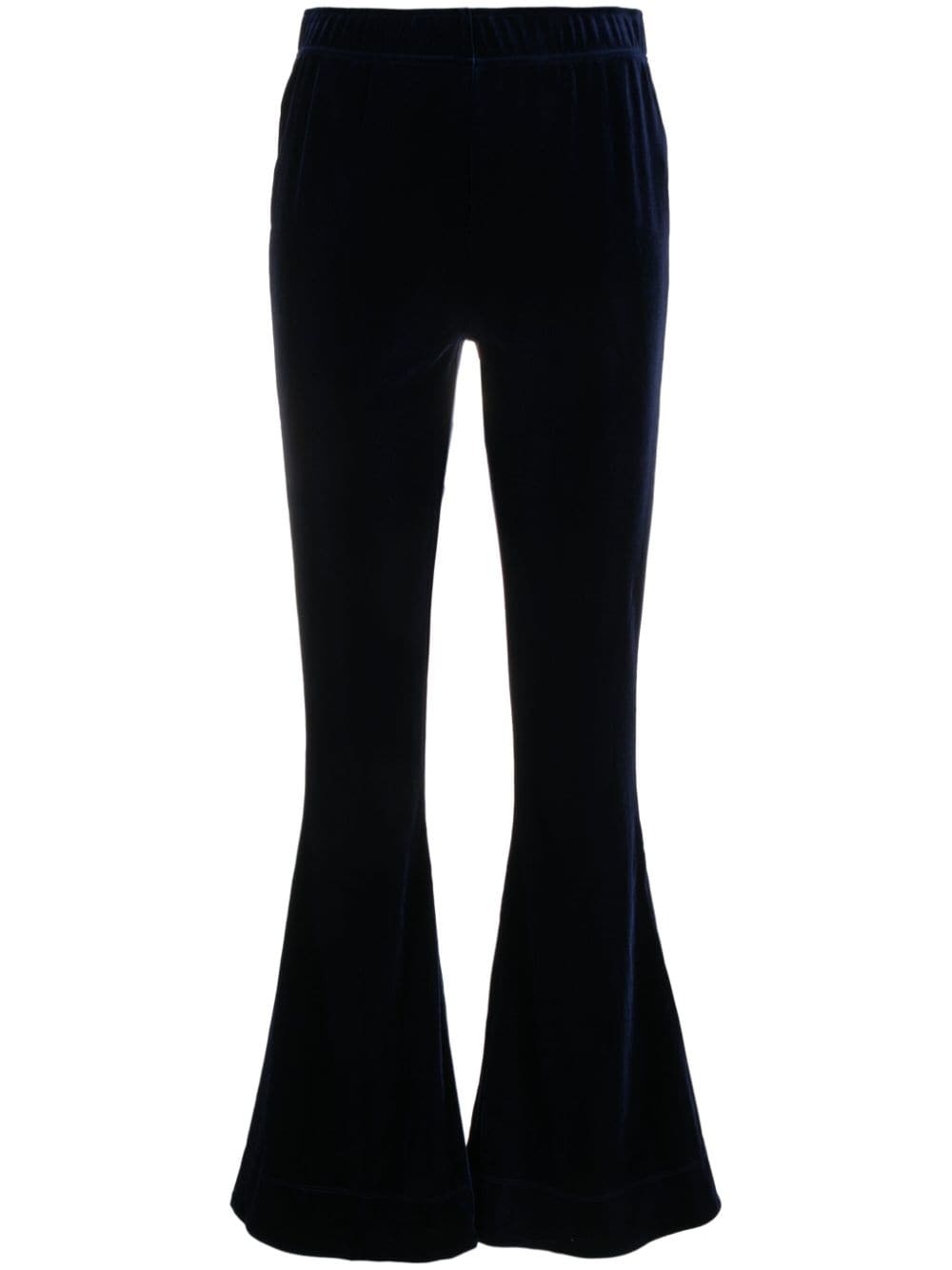 velvet flared trousers - 1
