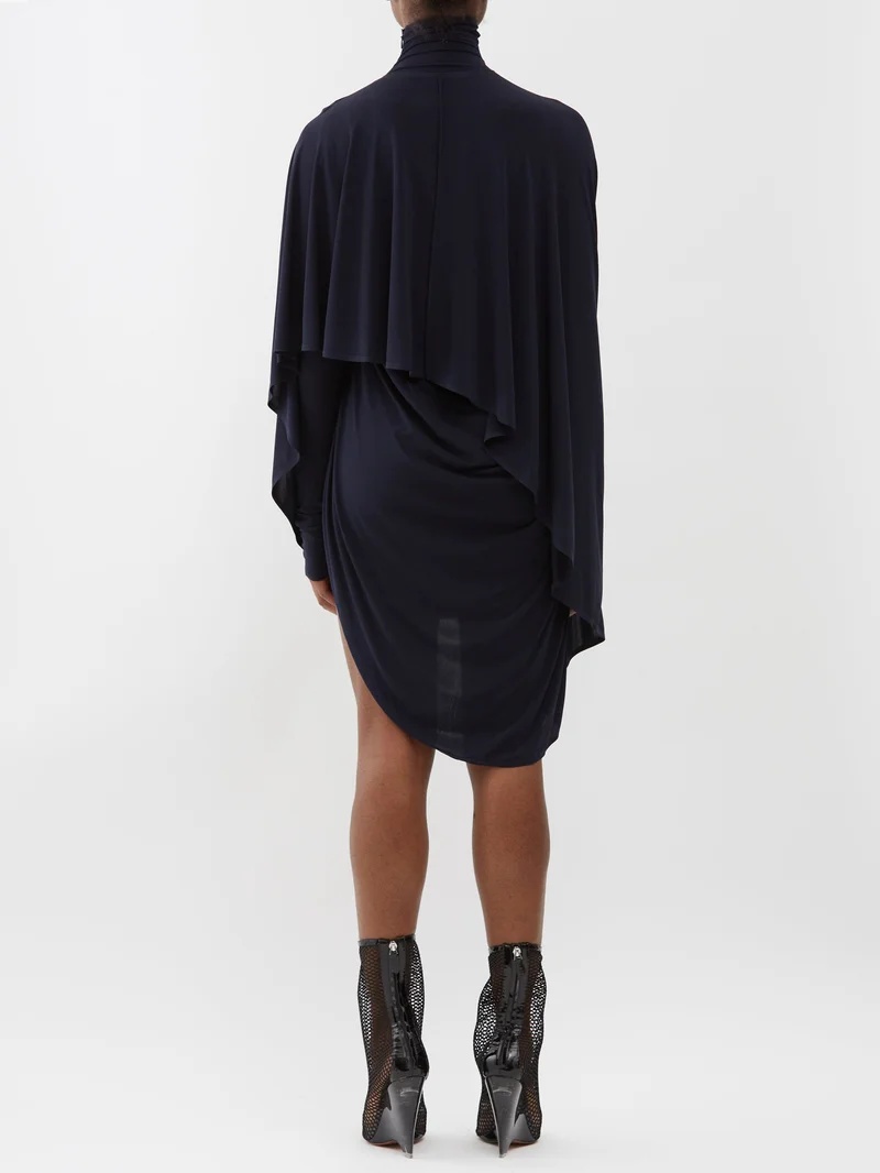 Ala a High neck draped jersey mini dress matchesfashion REVERSIBLE