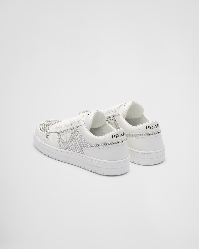 Leather sneakers with crystals 5