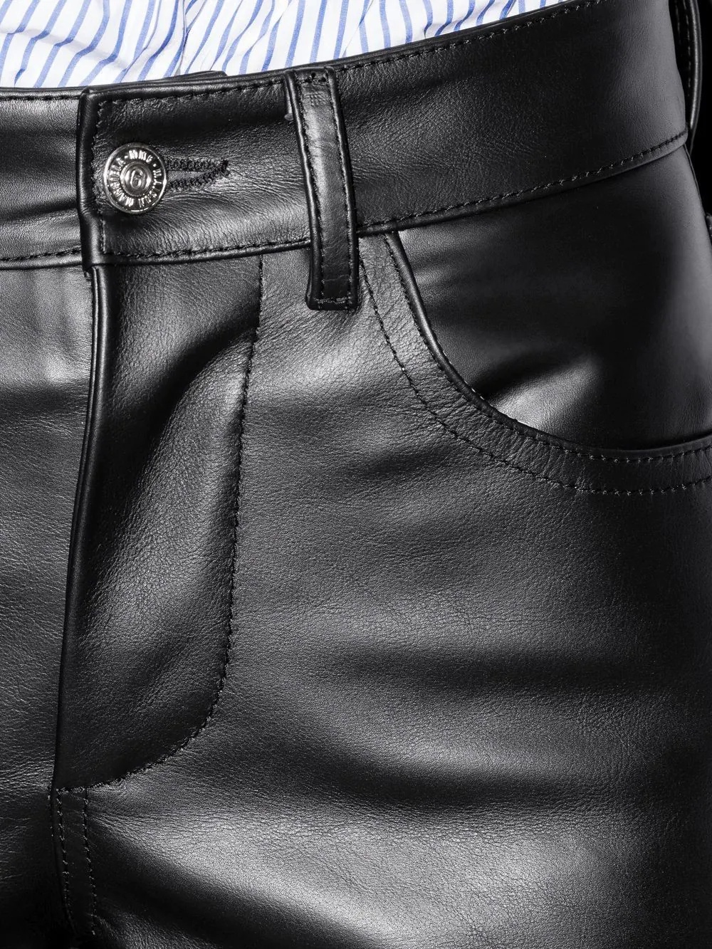 slim-fit leather trousers - 5