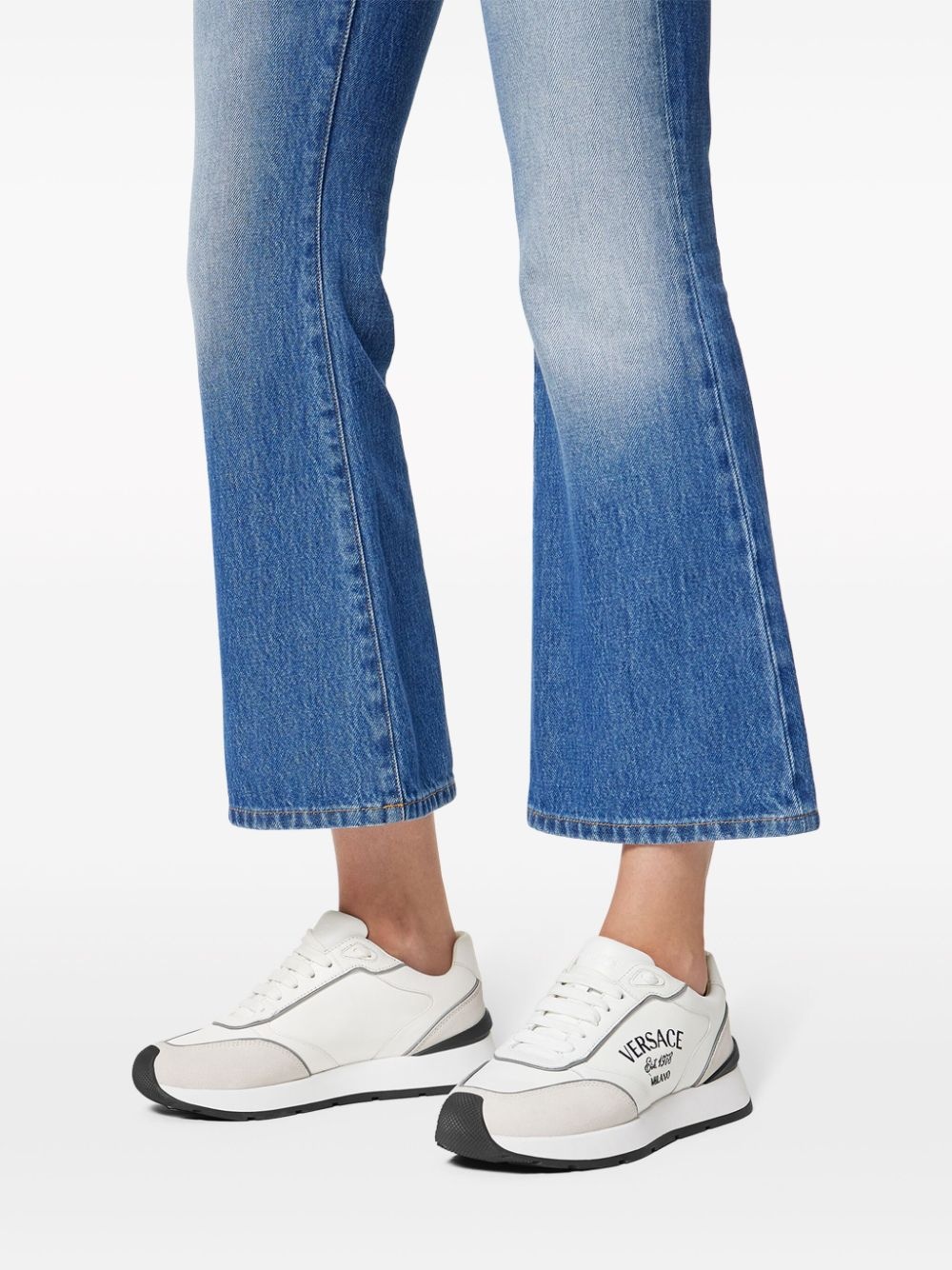 logo-embroidered panelled sneakers - 4