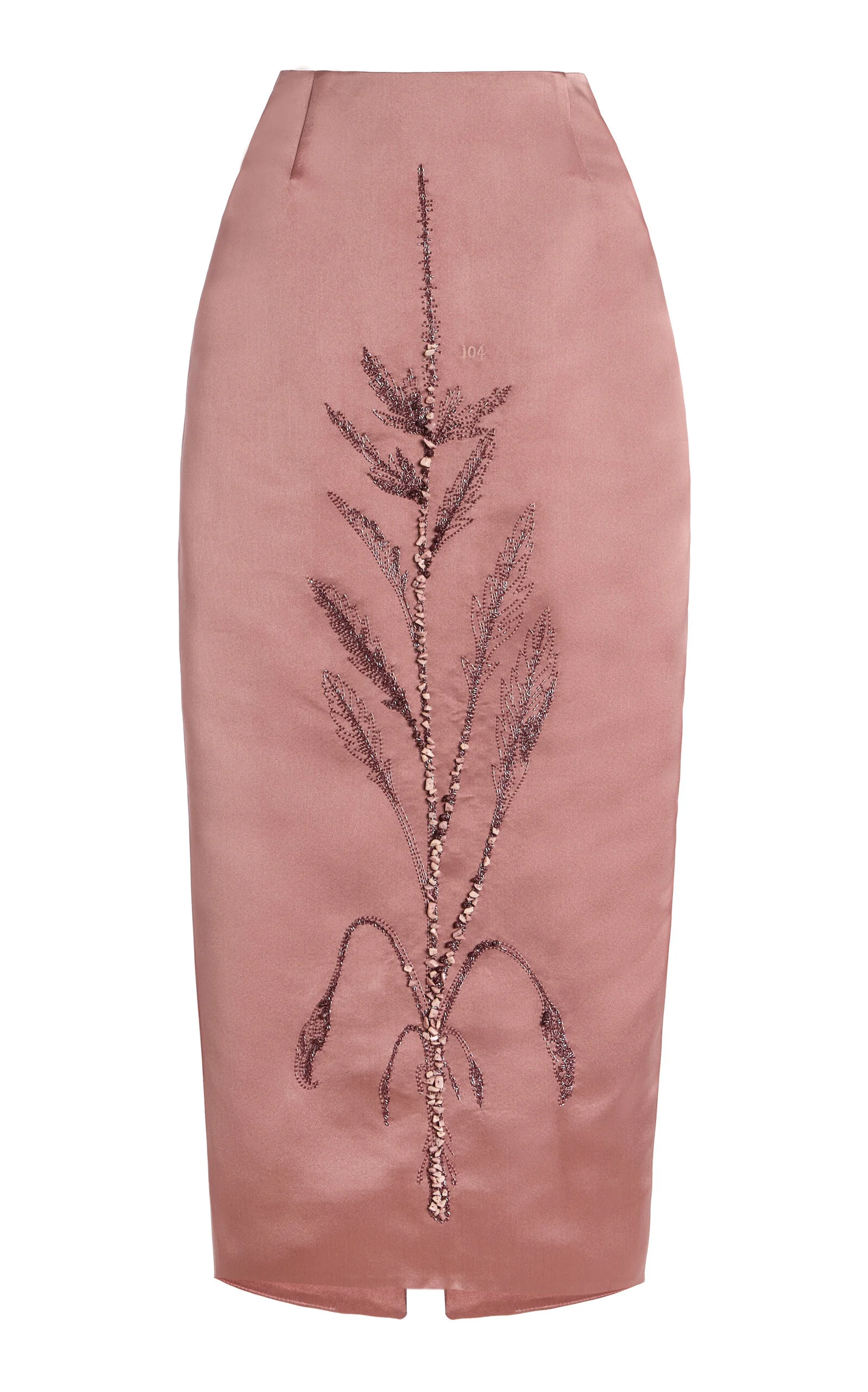 Exclusive Embellished Silk Satin Midi Skirt pink - 1