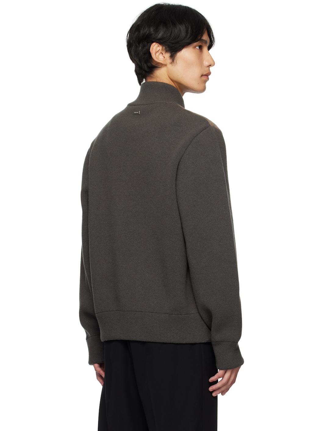 Brown Leather Insert Jacket - 3