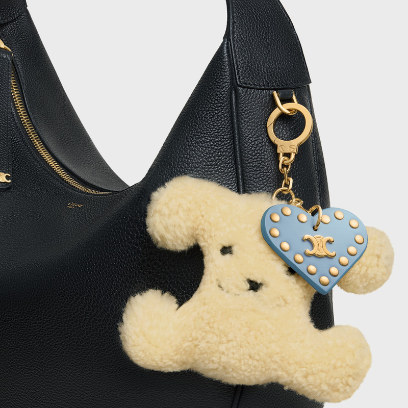 TRIOMPHE POM-POM CHARM IN Shearling and Calfskin 4