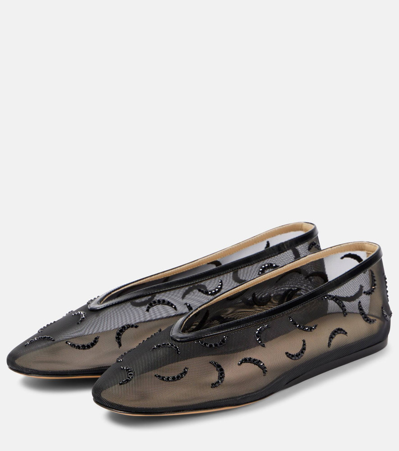 Luna embroidered mesh ballet flats 4