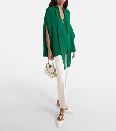 Valentino Caped tie-neck silk blouse outlook