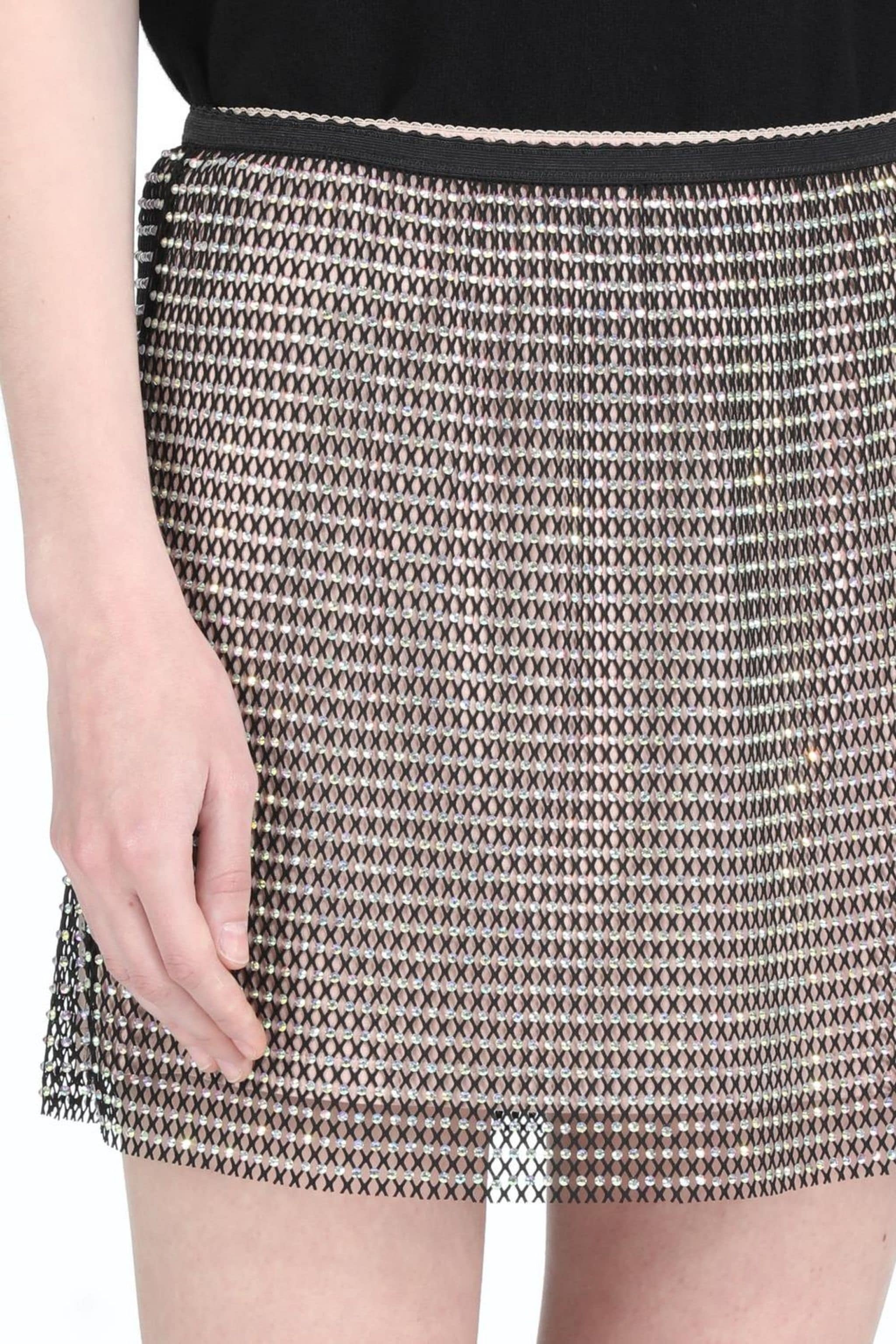 CRYSTAL-EMBELLISHED MESH MINI SKIRT - 5