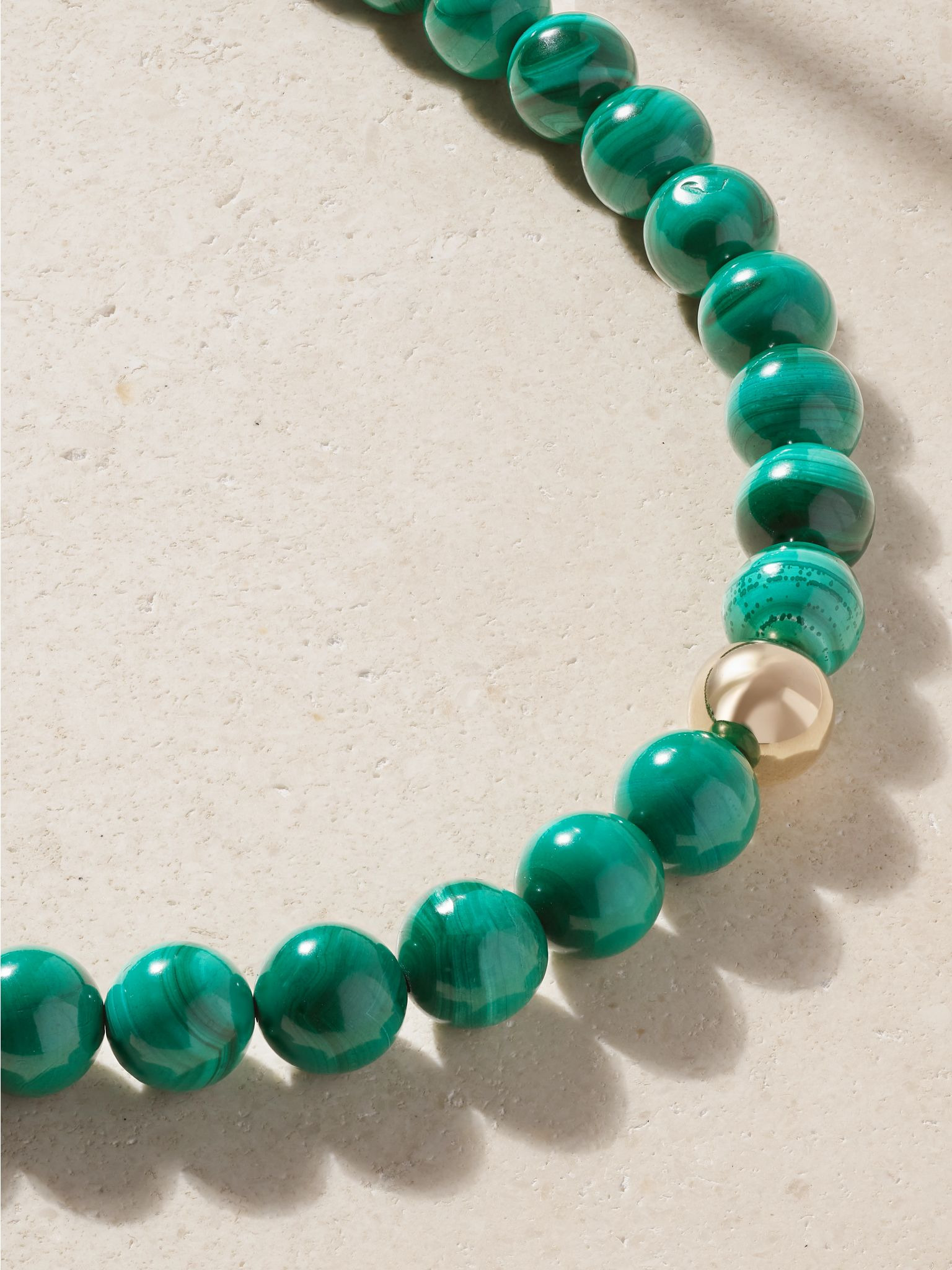 14-karat gold malachite necklace Gold - 4