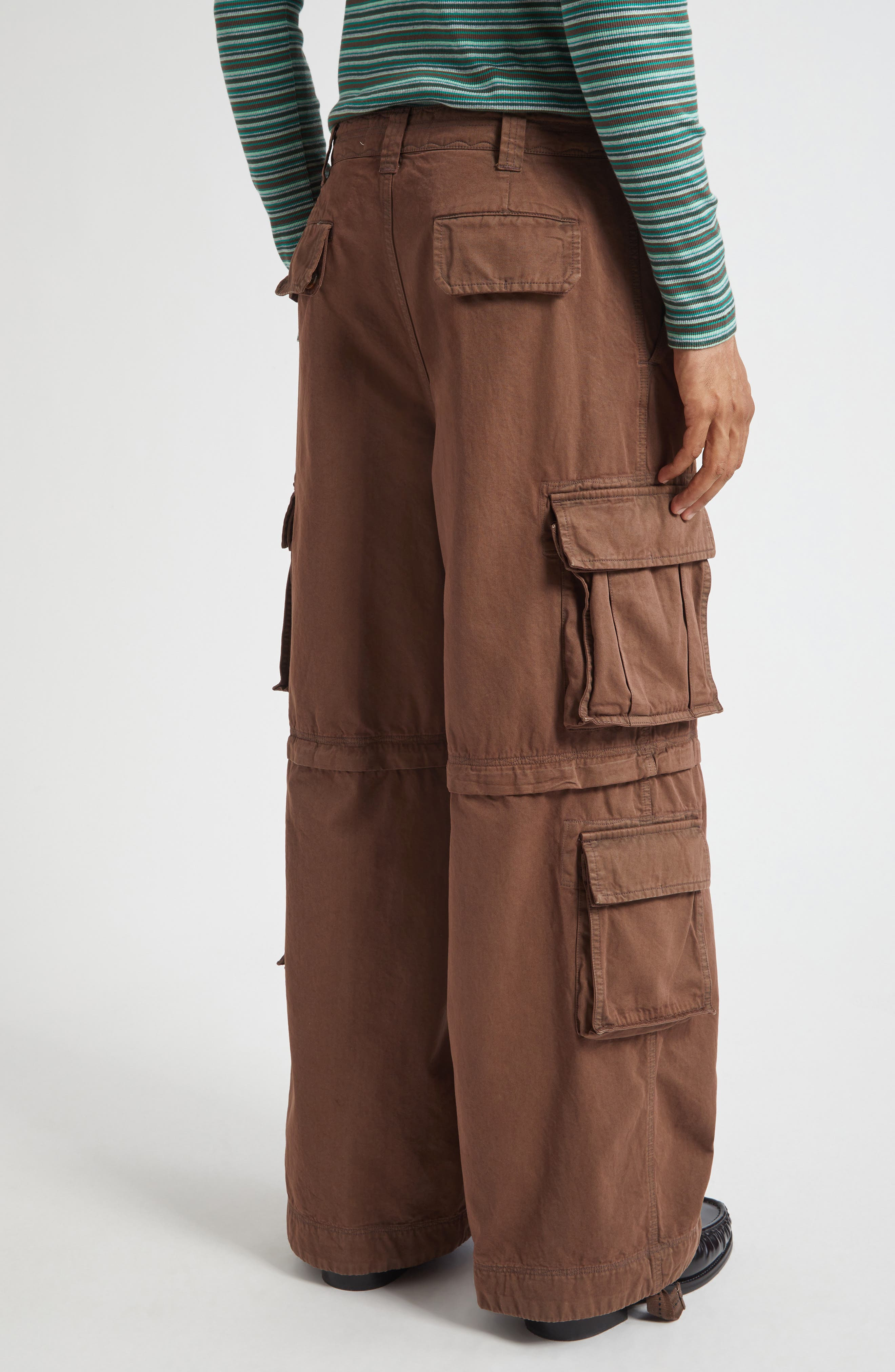 ERL Gender Inclusive Zip-Off Cargo Pants in Brown at Nordstrom - 4