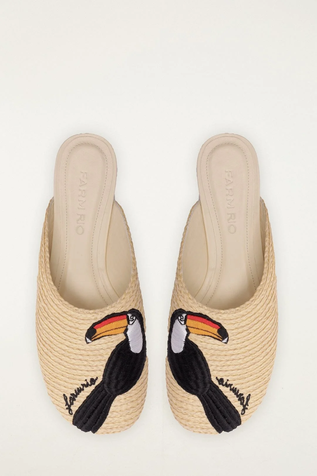 Raffia Embroidered Icons Mule - 1