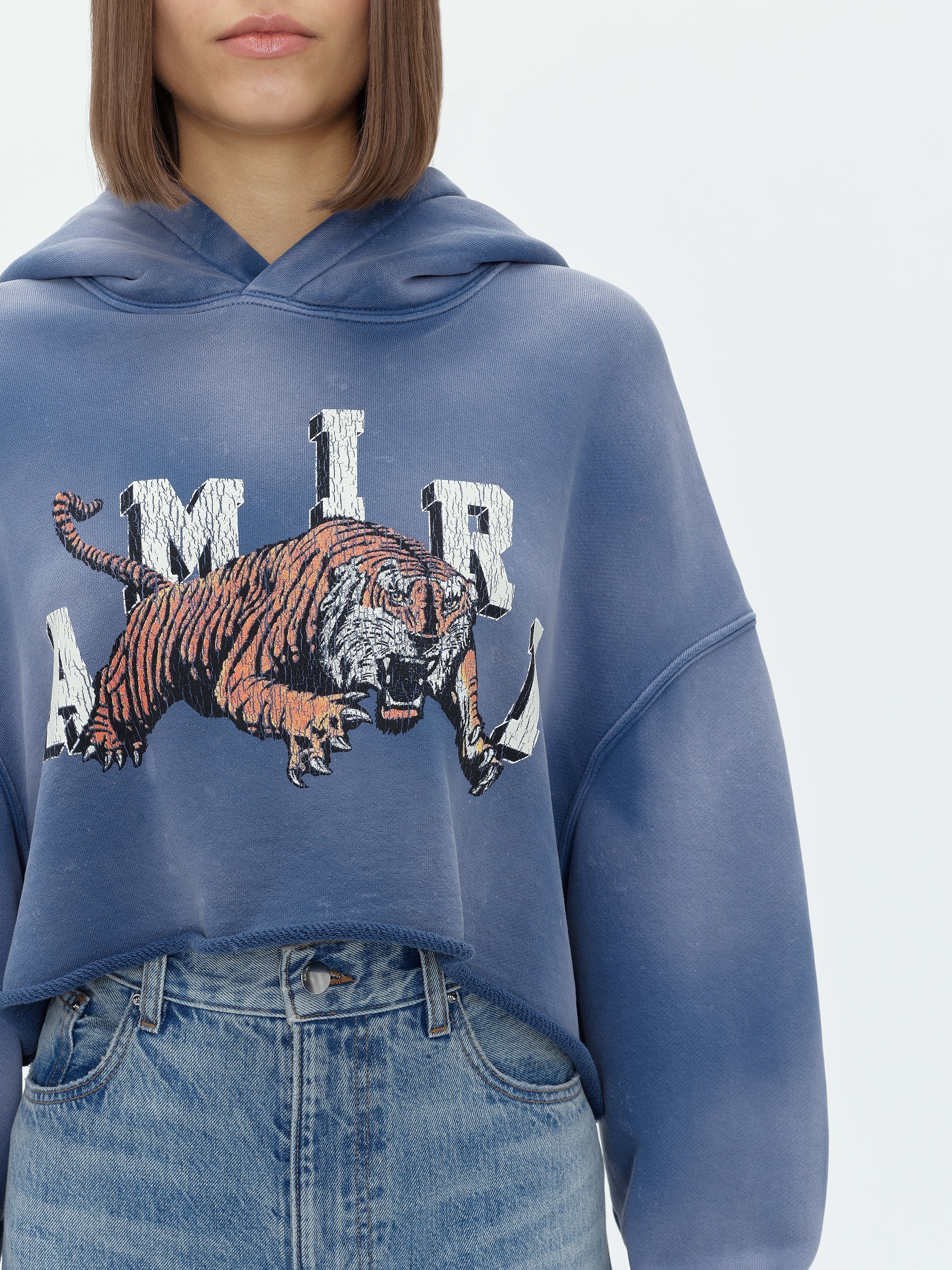 VINTAGE CROPPED TIGER HOODIE - 5