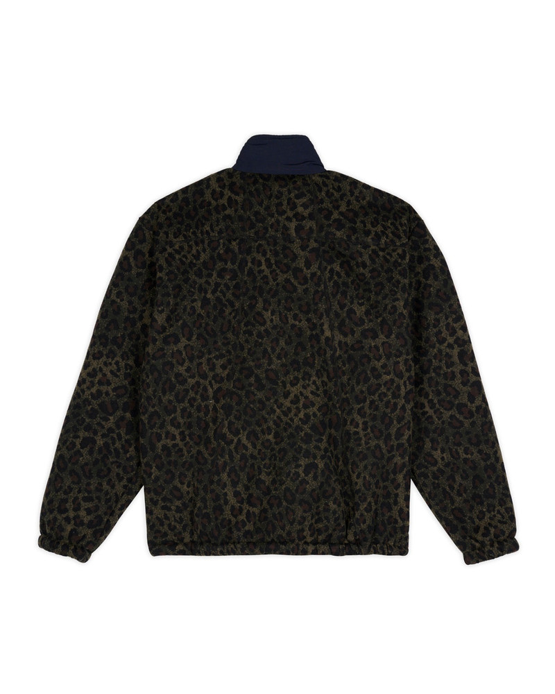 BRAIN DEAD Leopard Reverse Sherpa Jacket - Olive outlook
