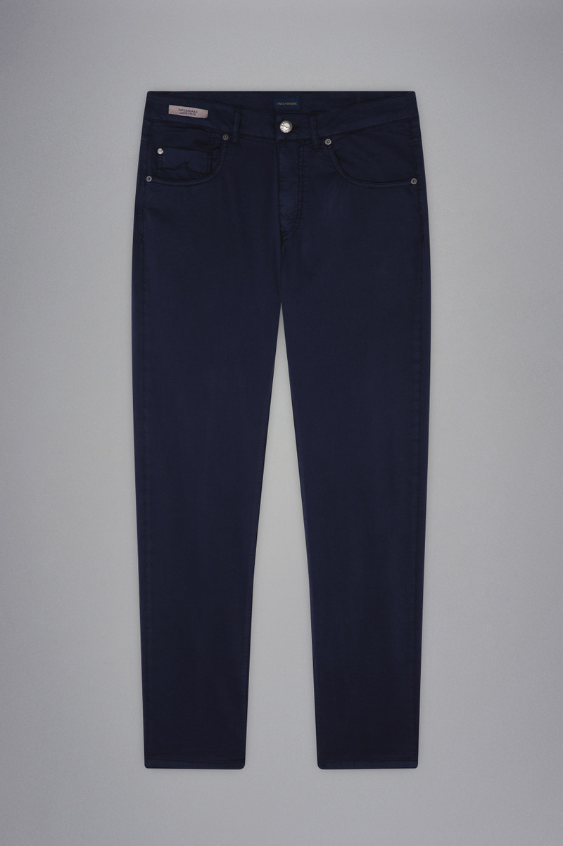 SILK AND COTTON STRETCH 5 POCKETS TROUSERS 1