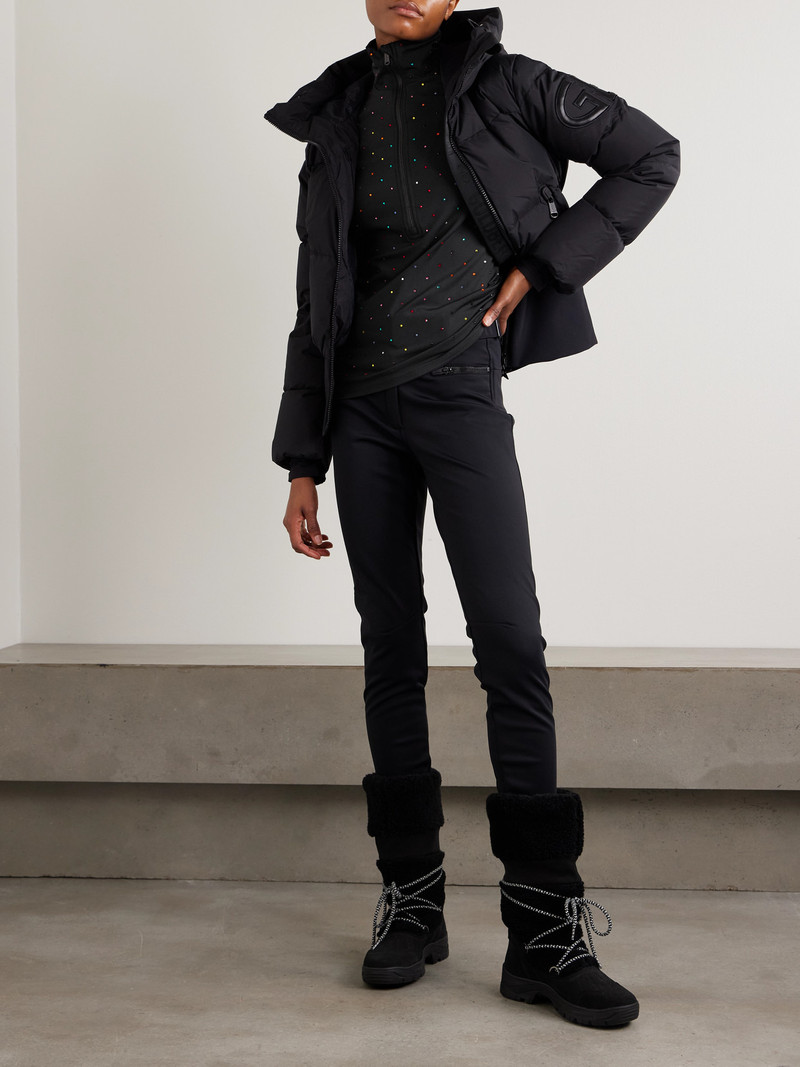 GOLDBERGH Éclair Crystal-embellished Stretch Recycled-jersey Half-zip Top outlook