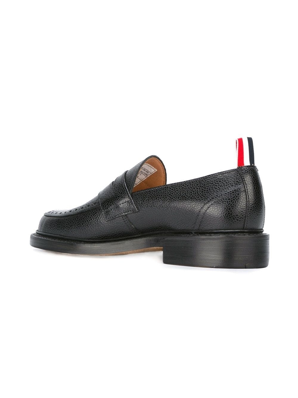 Penny Loafer With Leather Sole In Black Pebble Grain - 4