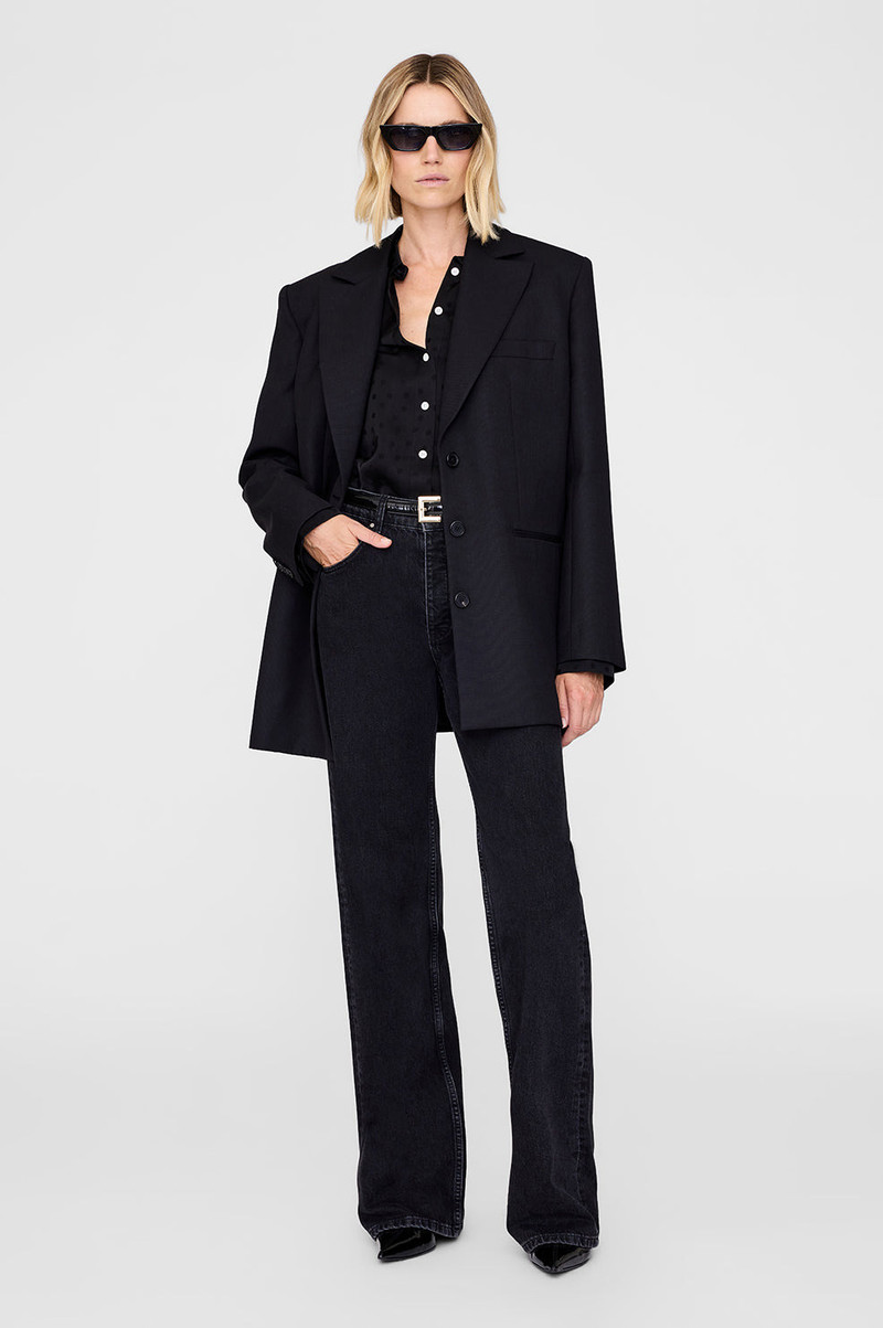 Amanda Shirt - Black Dot Jacquard 5