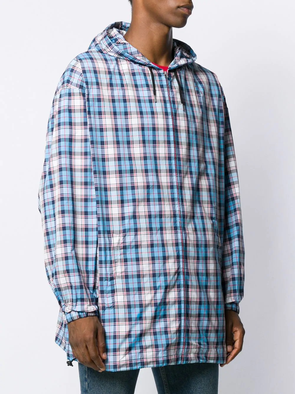 checked hooded jacket - 3