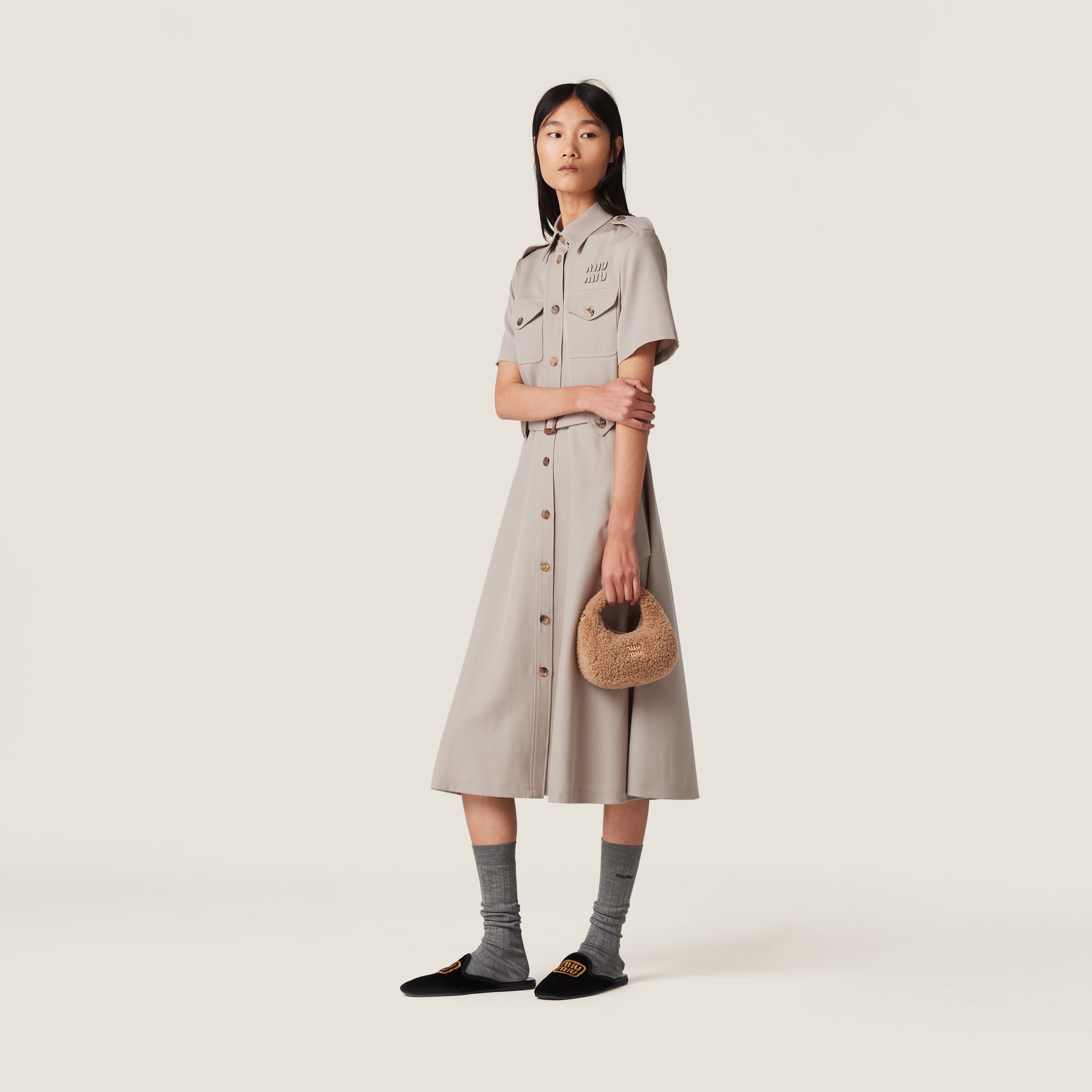 Wander shearling hobo bag with leather details - 2