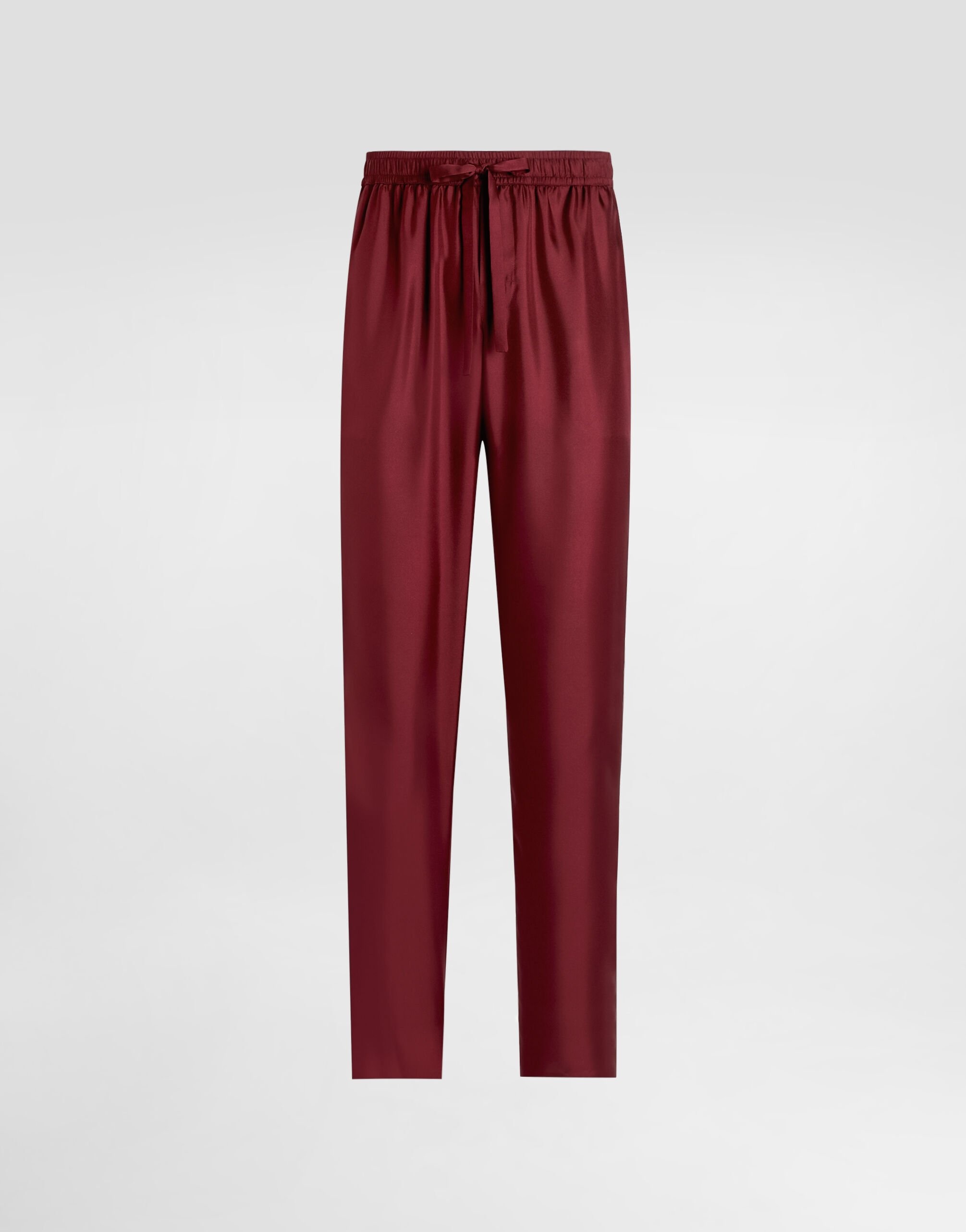 Silk pajama pants with logo embroidery - 1