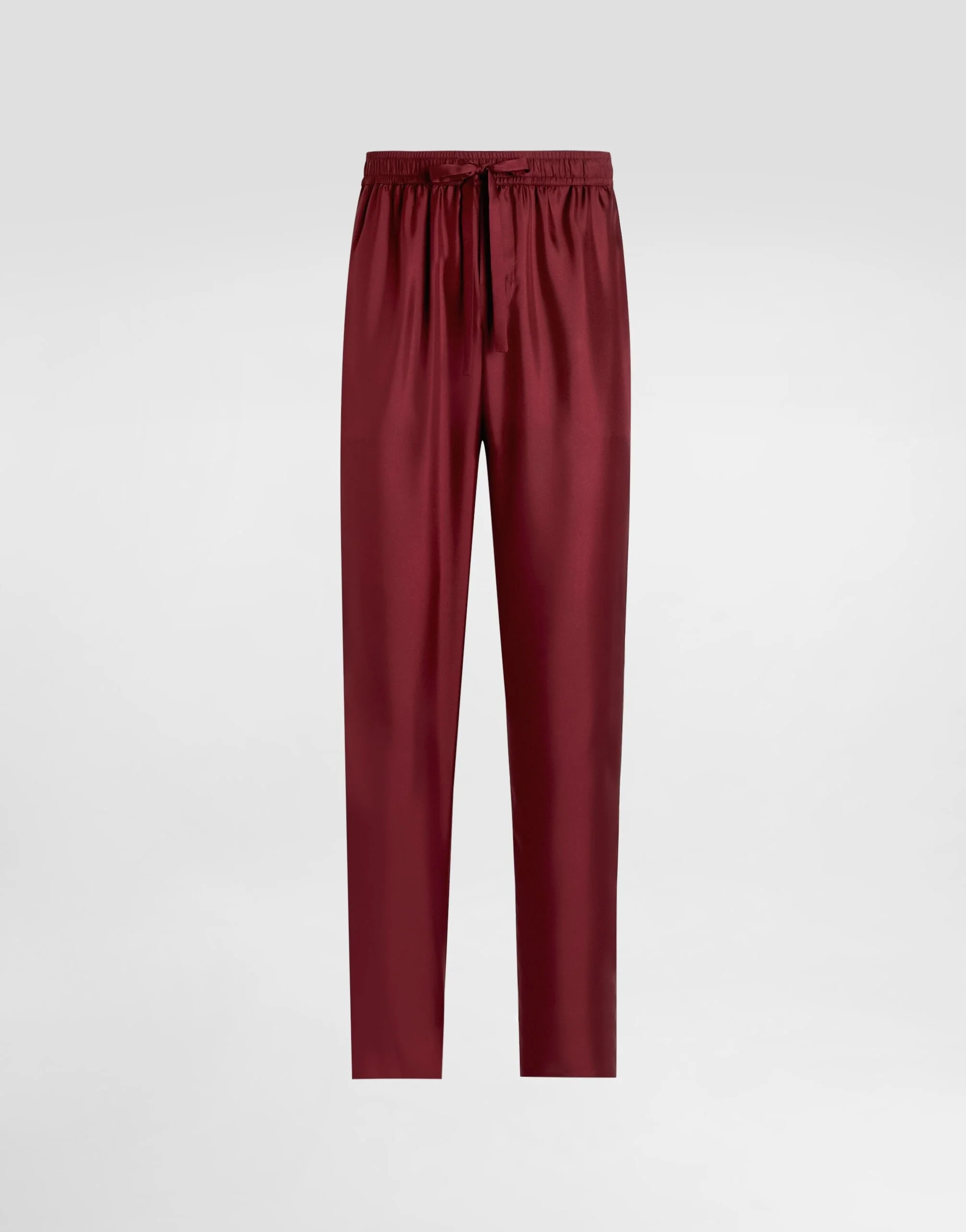 Silk pajama pants with logo embroidery - 1