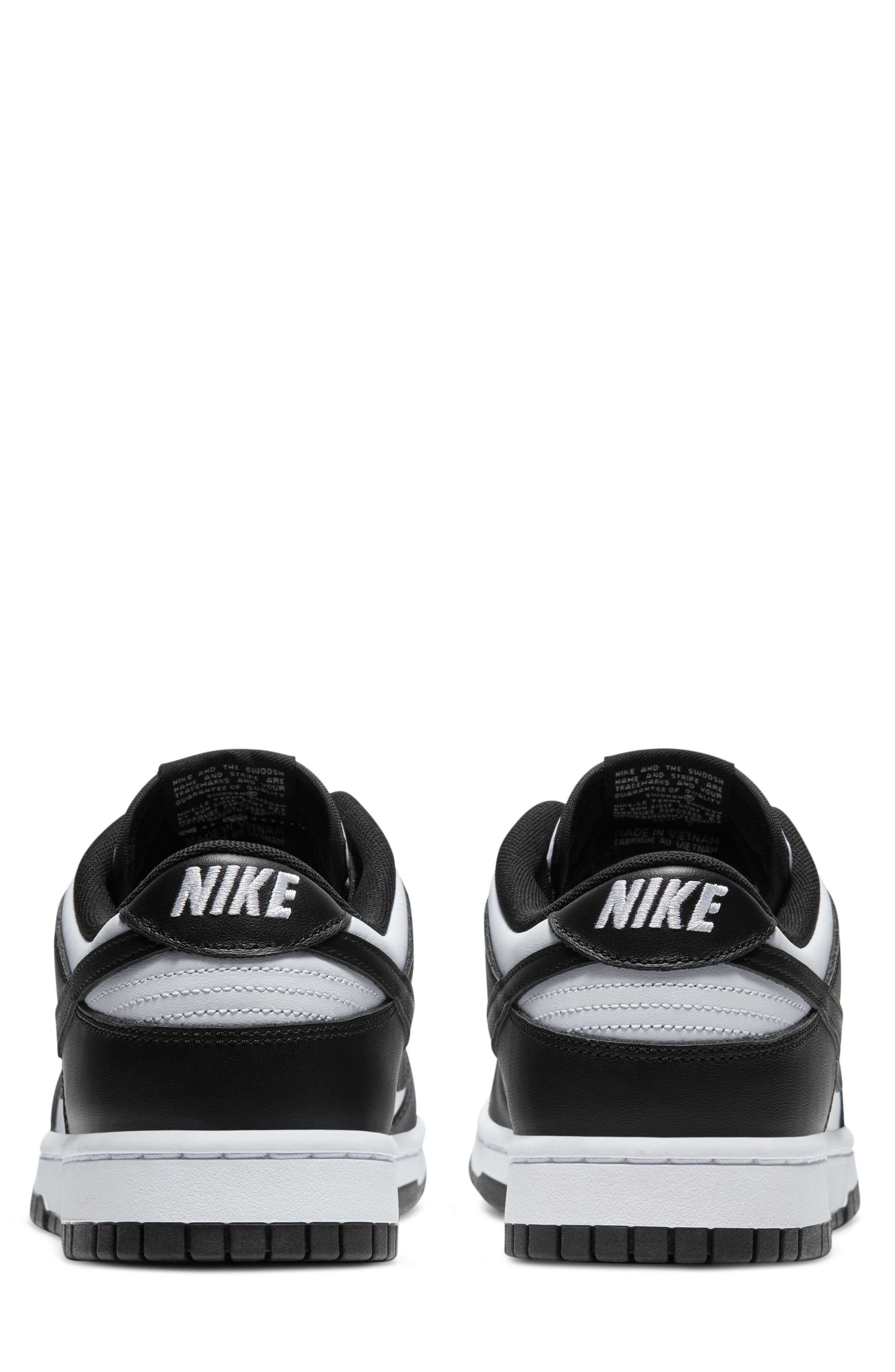 Nike Dunk Low Retro Basketball Sneaker in White/Black/White at Nordstrom - 8