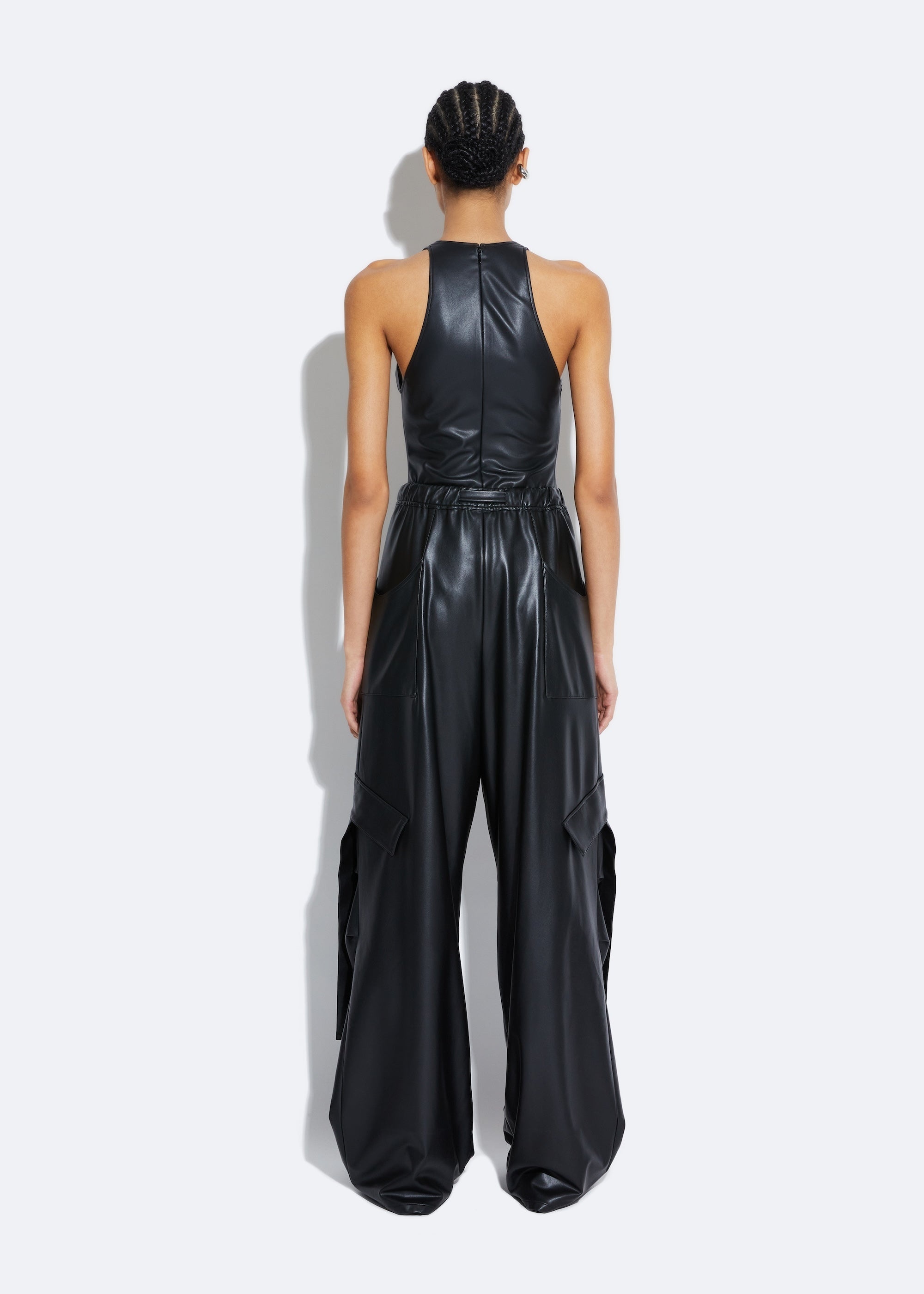 Stretch Faux Leather Utility Pant - 3