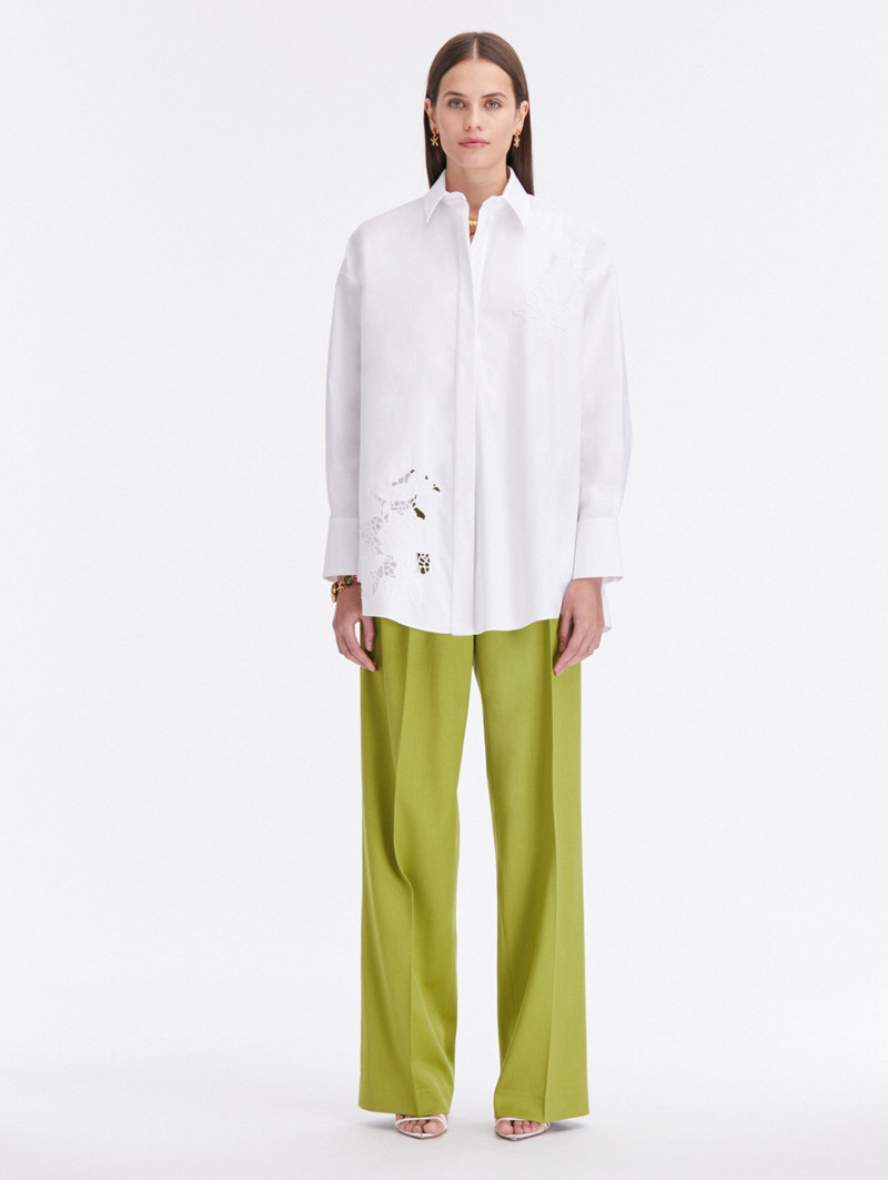 Oscar de la Renta GARDENIA THREADWORK COTTON TWILL TUNIC outlook