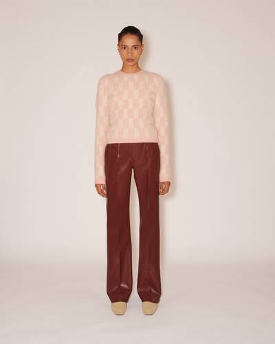 Nanushka FELINE - Brushed alpaca checkered crew neck sweater - Creme&Pink outlook
