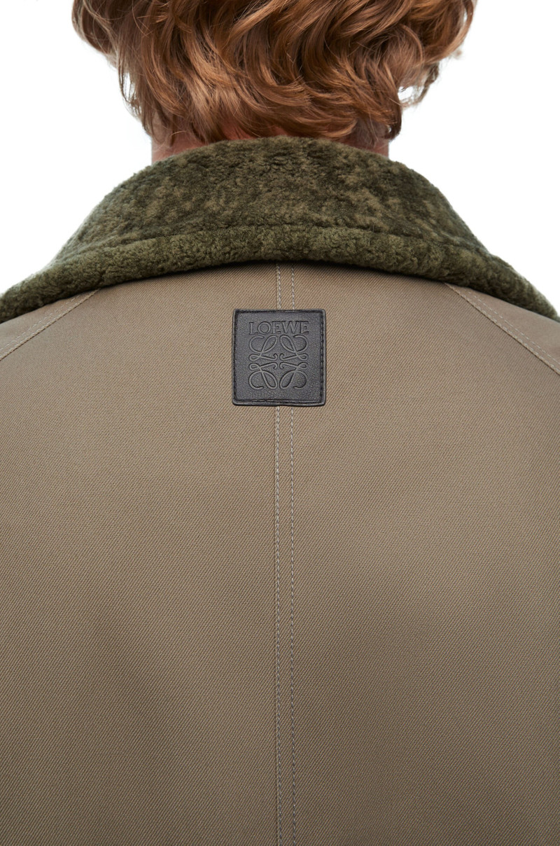 Coat in cotton and shearling 5