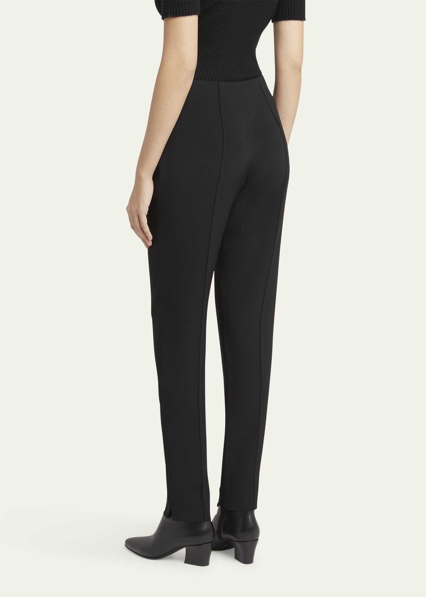 Pintuck Slim-Leg Cady Trousers - 3
