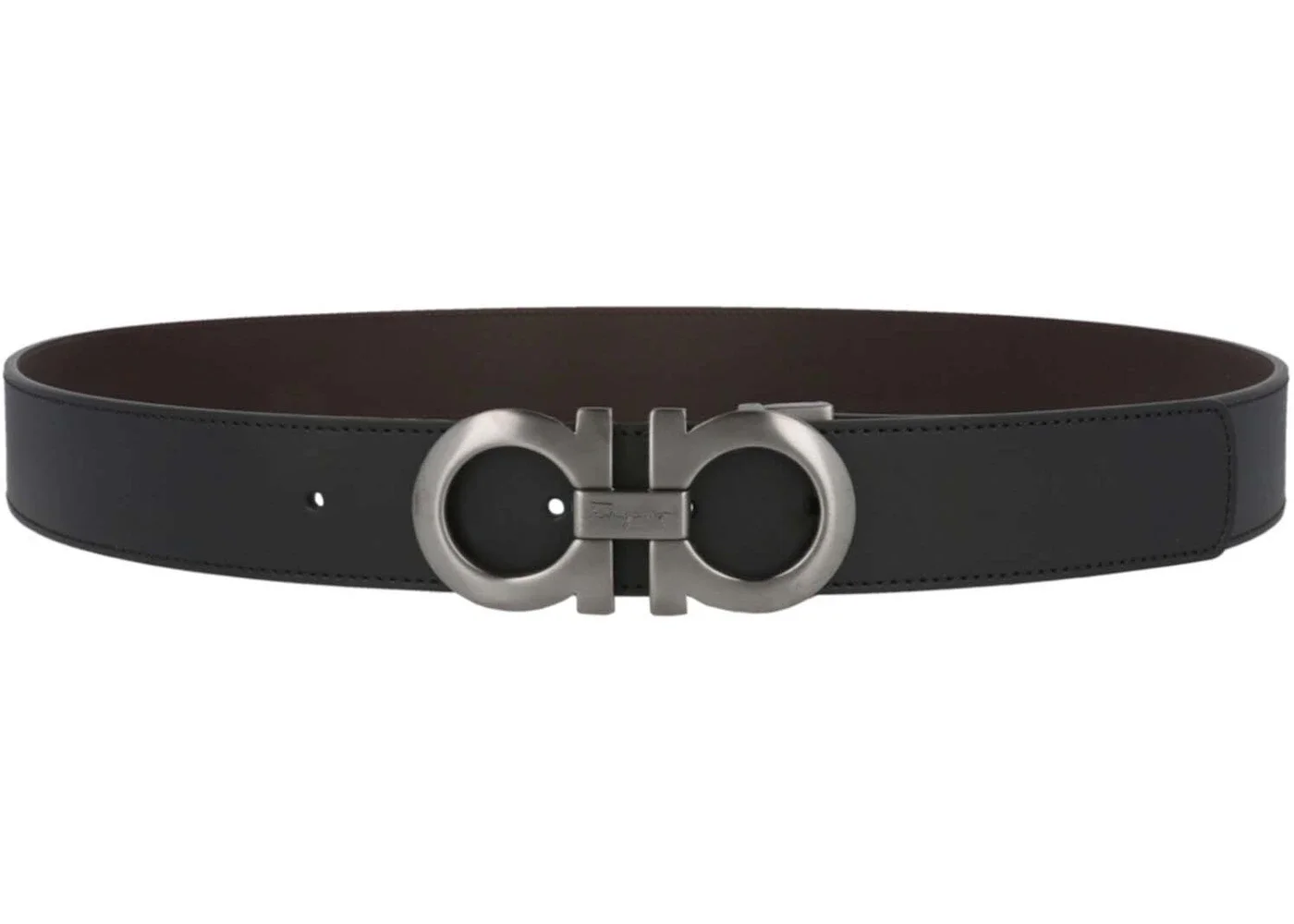 Ferragamo Gancini Leather Belt Black - 1