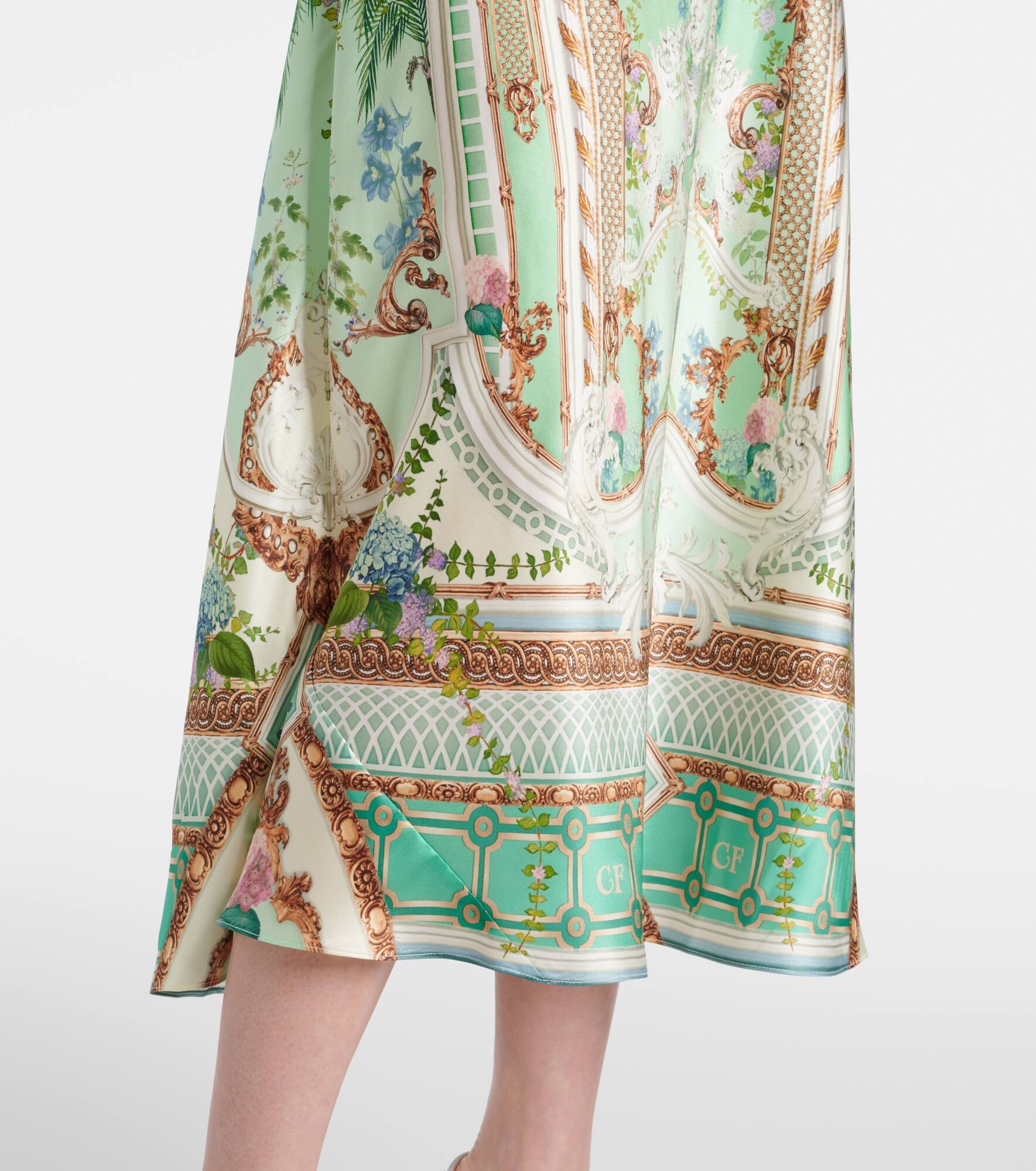Gathered silk midi dress - 5