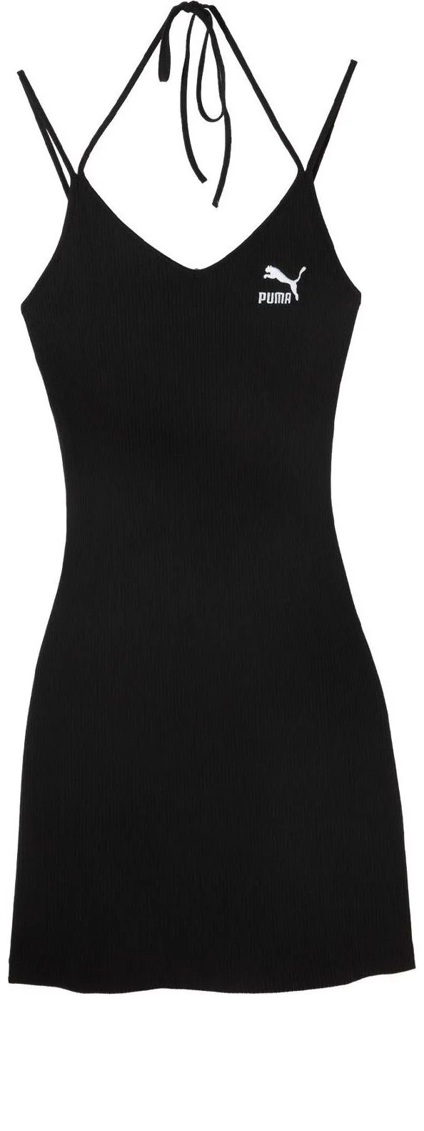 (WMNS) PUMA Logo Ribbed Dress 'Black' 630530-01 - 1