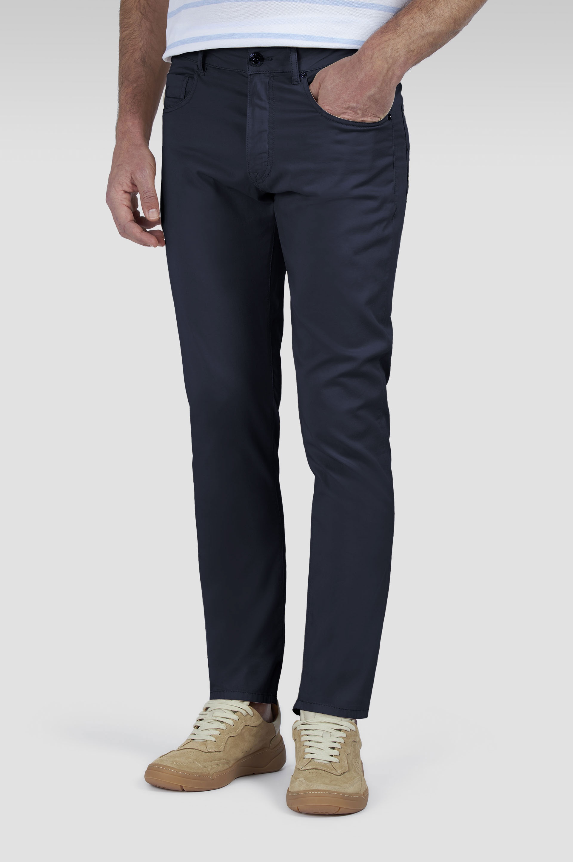 CHINO SILK STRETCH COTTON AND SILK PANTS - 6