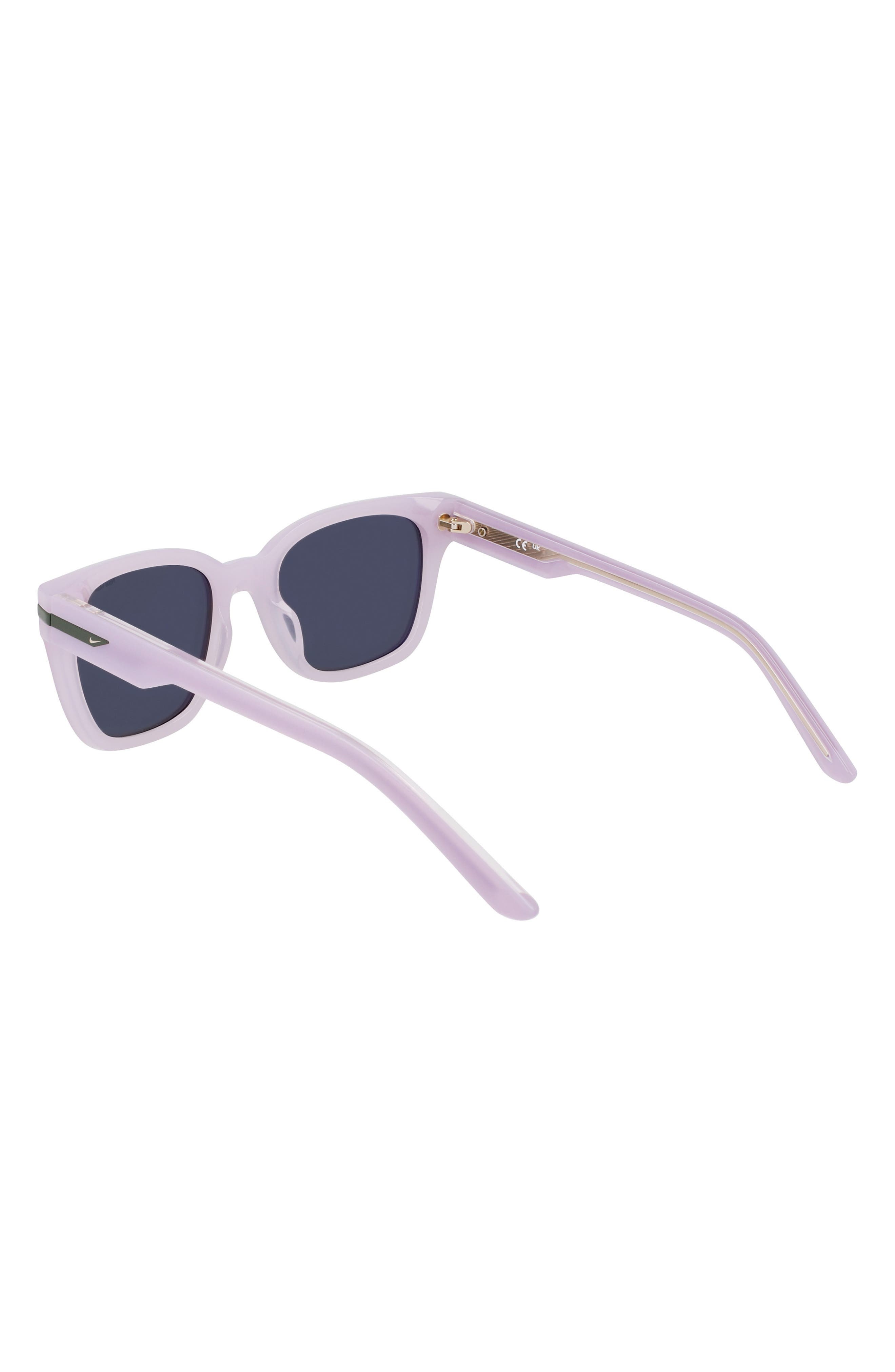 Nike Crescent II 52mm Square Sunglasses in Milky Lilac Bloom /Green at Nordstrom - 5