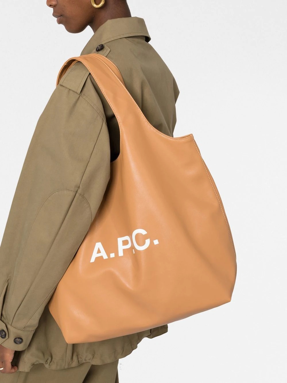 logo-print leather tote bag - 3