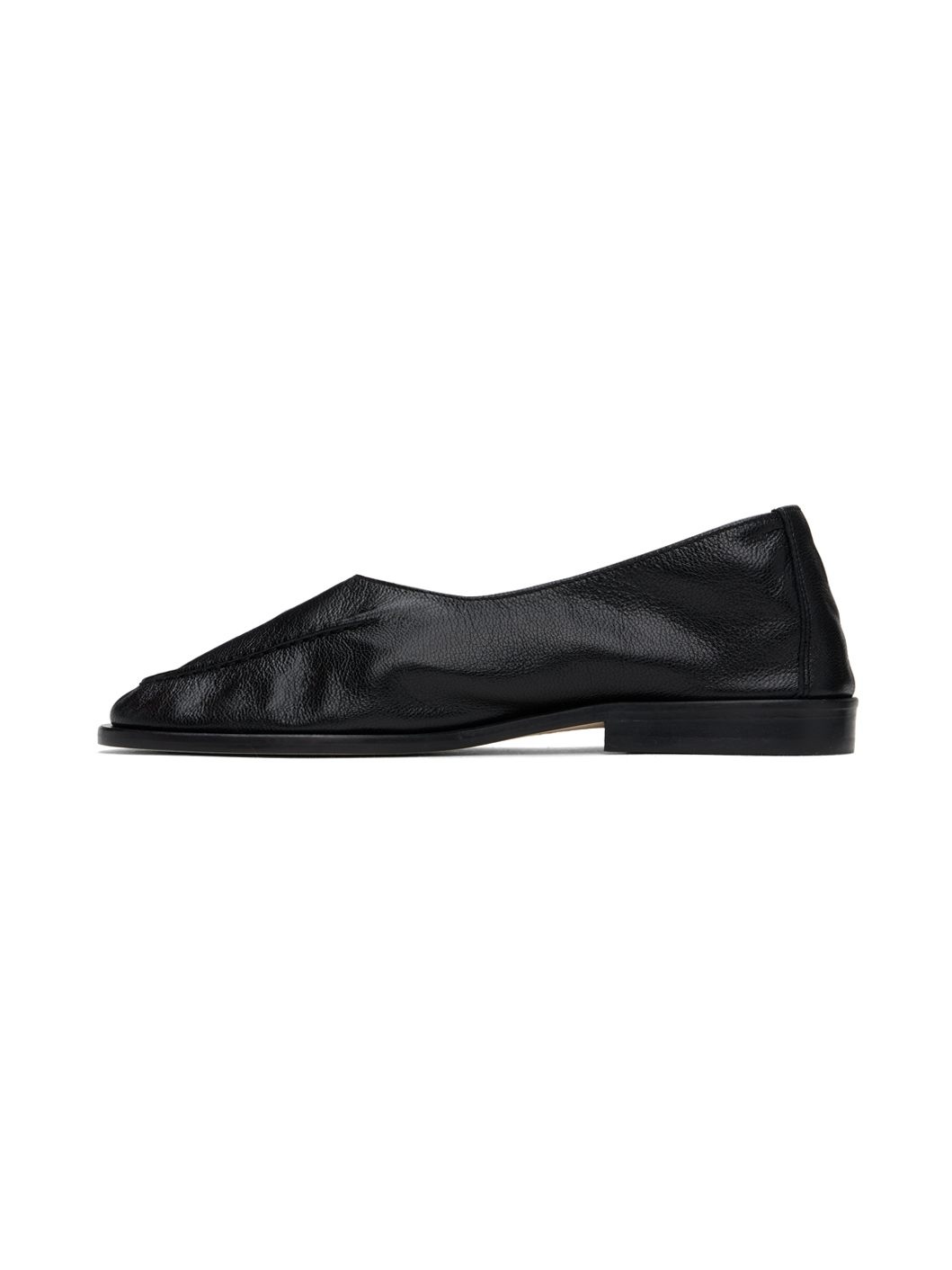 Black Juliol Winter Supple Shiny Ballerina Flats - 3